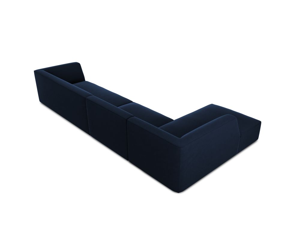 Cosmopolitan Design Ecksofa Siena 5-Sitzer Samt Salvador Königsblau Links