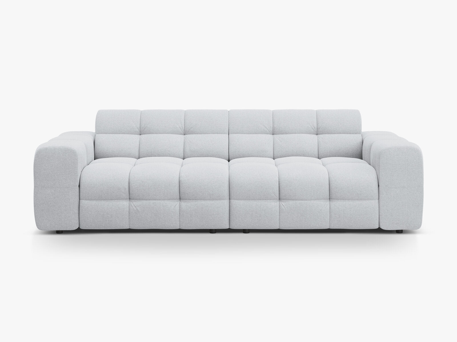 Micadoni Sofa Kendal 4-Sitzer Strukturierter Stoff Hellgrau