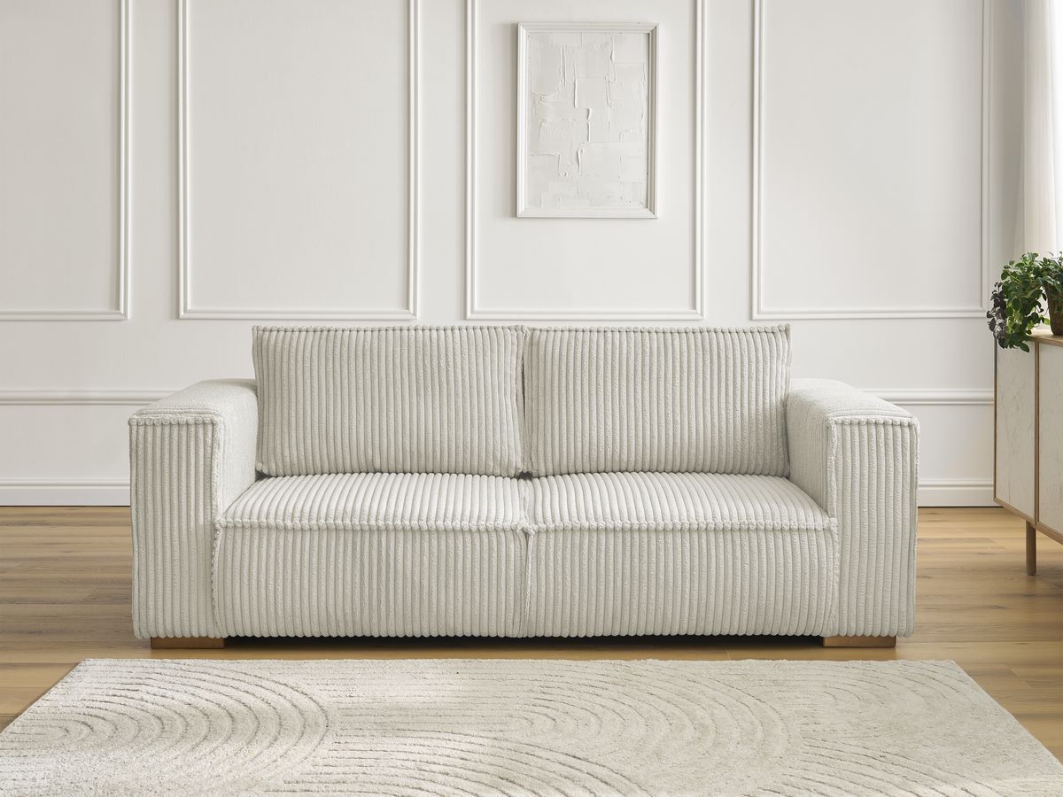 Bobochic Chelsea Sofa 2-Sitzer Breitcord weich Beige
