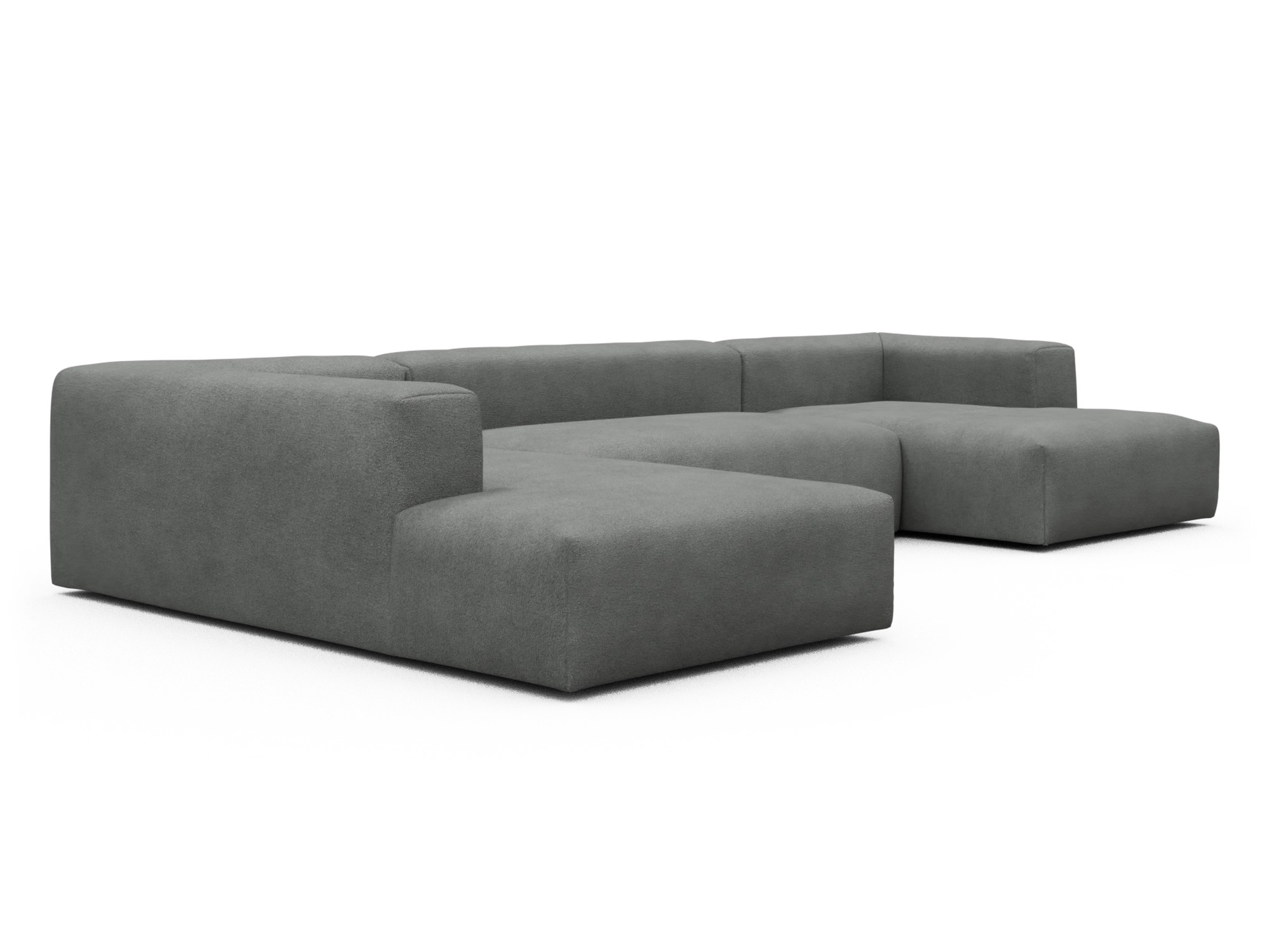 Skandi Home Wohnlandschaft Fred Relax-Ecke links mit 2-Sitzer und Chaiselongue rechts Boucle-Ash-Grey moebelfaktor