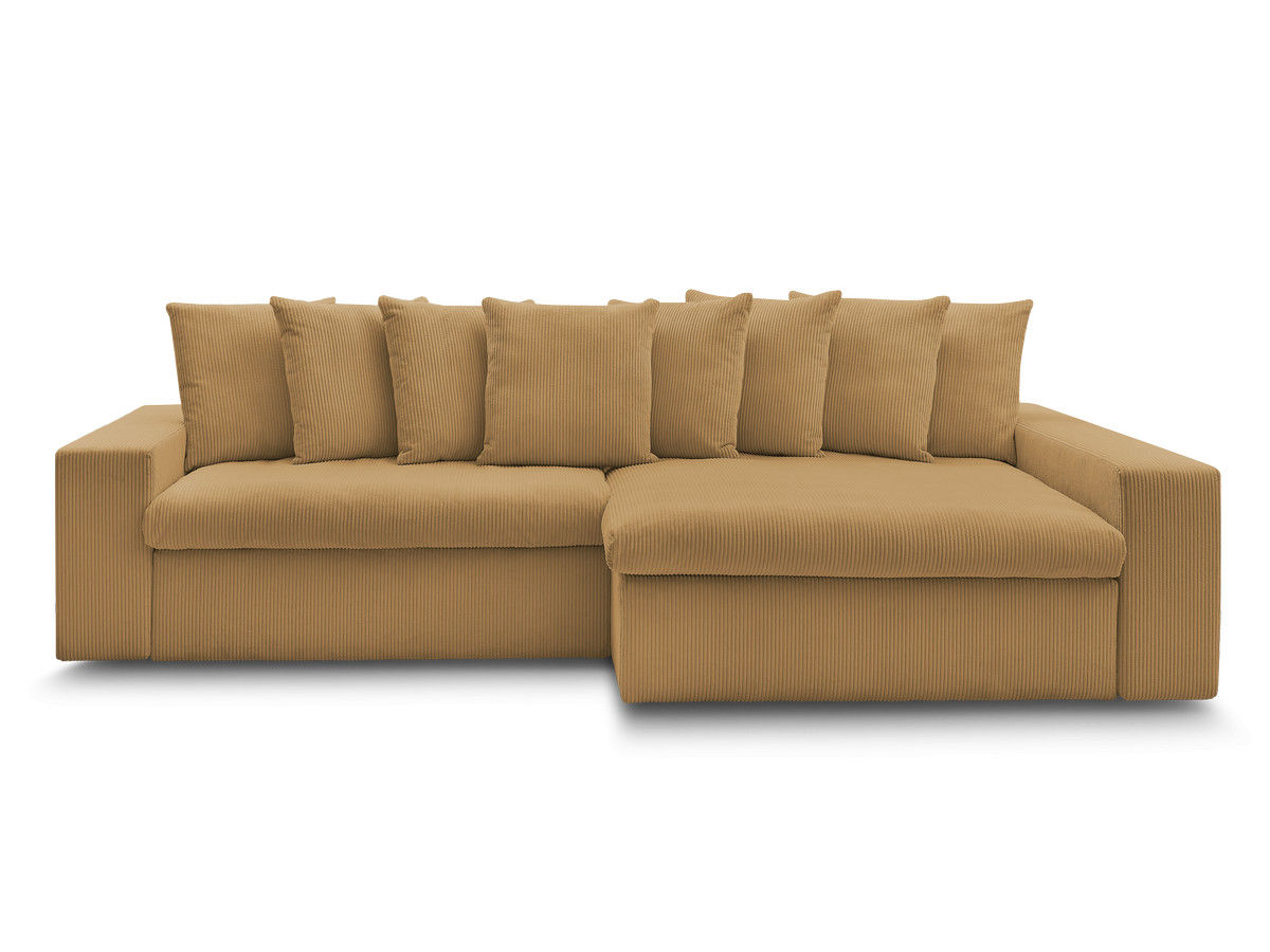 Bobochic Enore Ecksofa 330 × 157 cm Cordsamt Gelb Ecke rechts