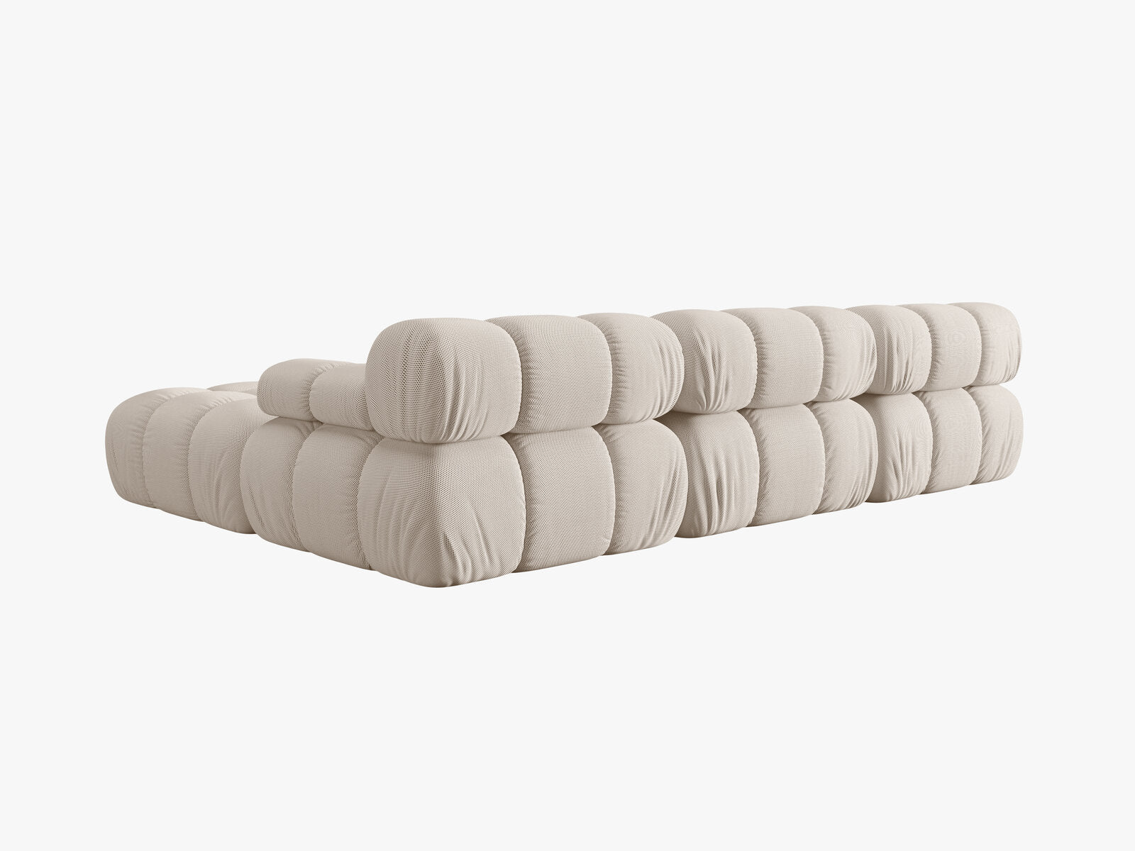 Micadoni Modulares Sofa Bellis 4-Sitzer mit flachem Modul 3D-Stoff Sonic Helles Beige