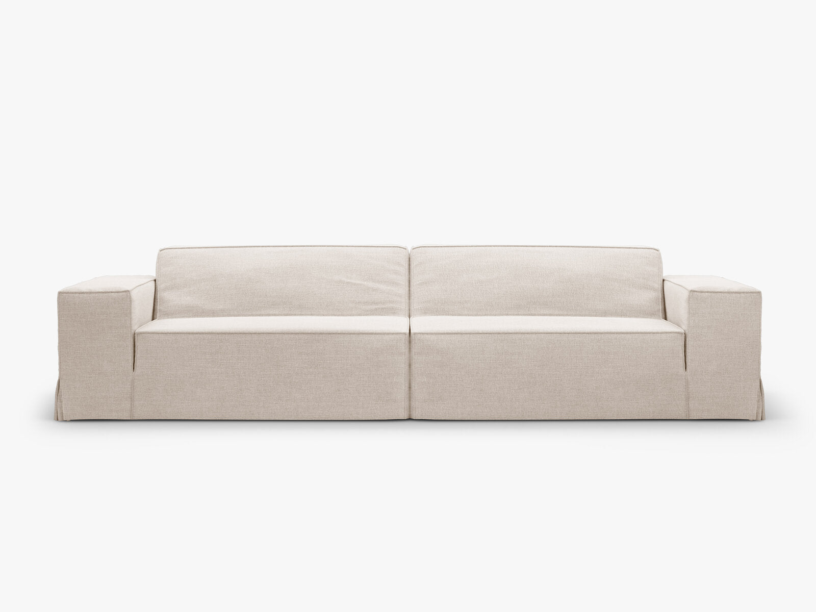 Micadoni Sofa Ersatzbezug Jodie 4-Sitzer Strukturierter Stoff Lins Beige