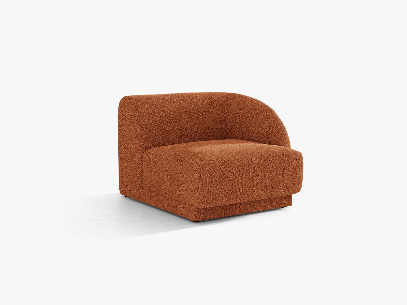 Micadoni Eckmodul Miley 1-Sitzer Boucle Baloo Terrakotta Rechts