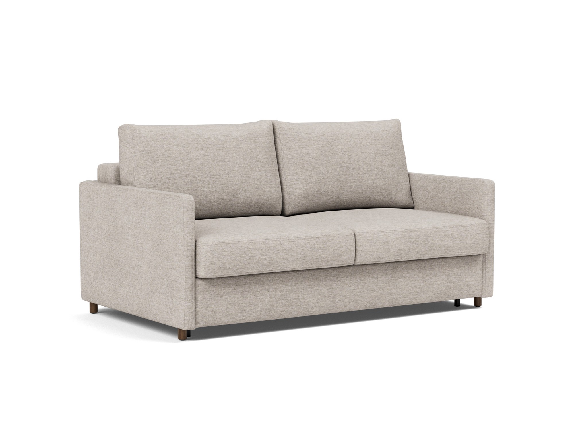Schlafsofa Neah mit Slim-Armlehnen 160 Chenille Yuveno 471-Sand