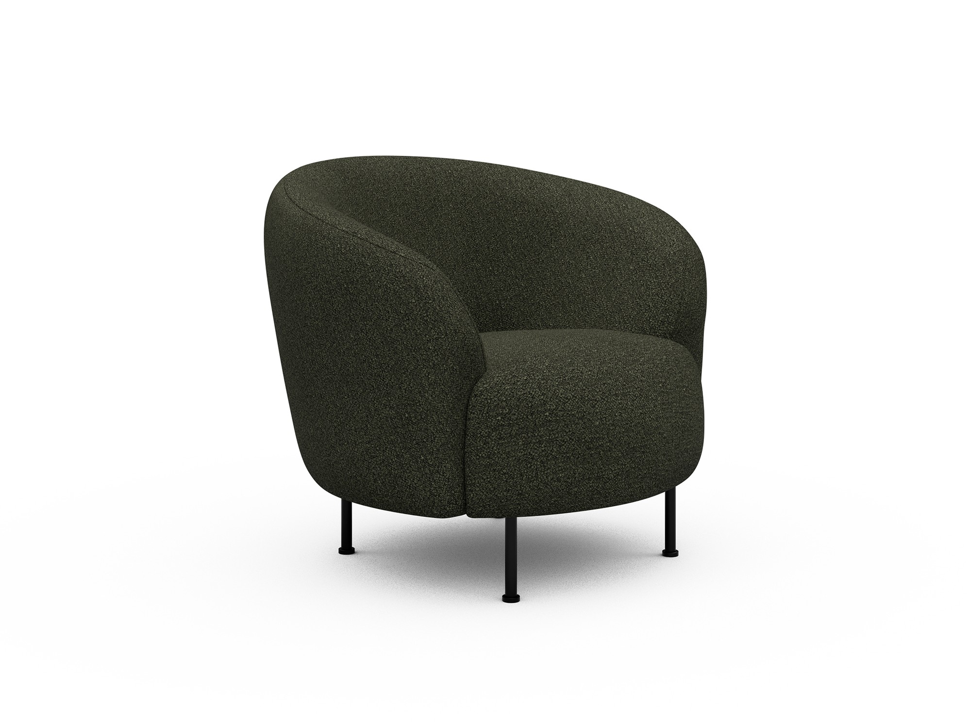 Sessel Ronda Metallbeine Schwarz Boucle Skandi 535-Forest-Green