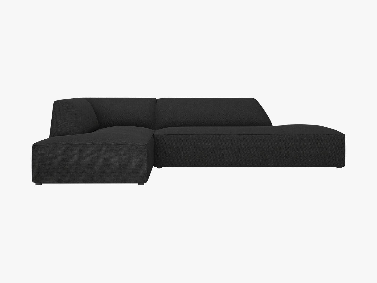 Micadoni Ecksofa Ruby 4-Sitzer Links Strukturierter Stoff Ottawa Schwarz