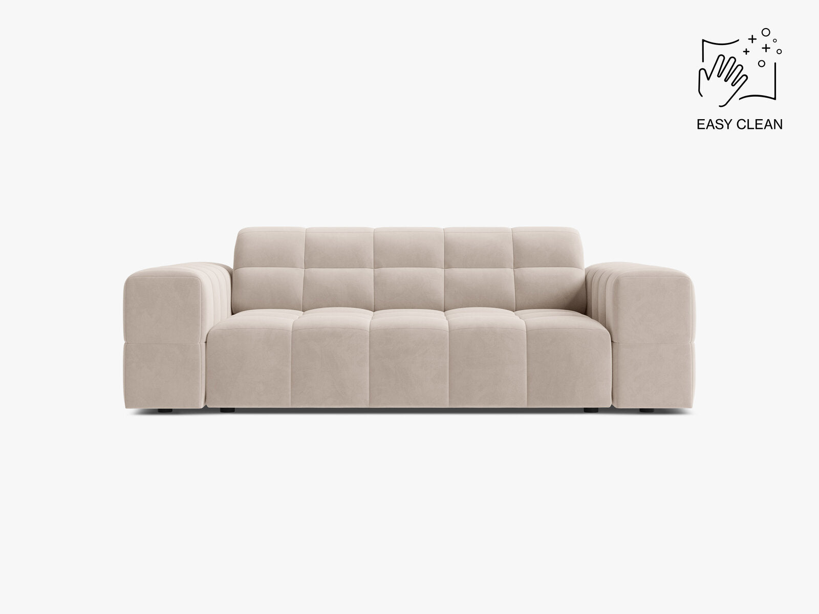 Micadoni Jennifer Sofa 2-Sitzer Samt Venus Helles Beige