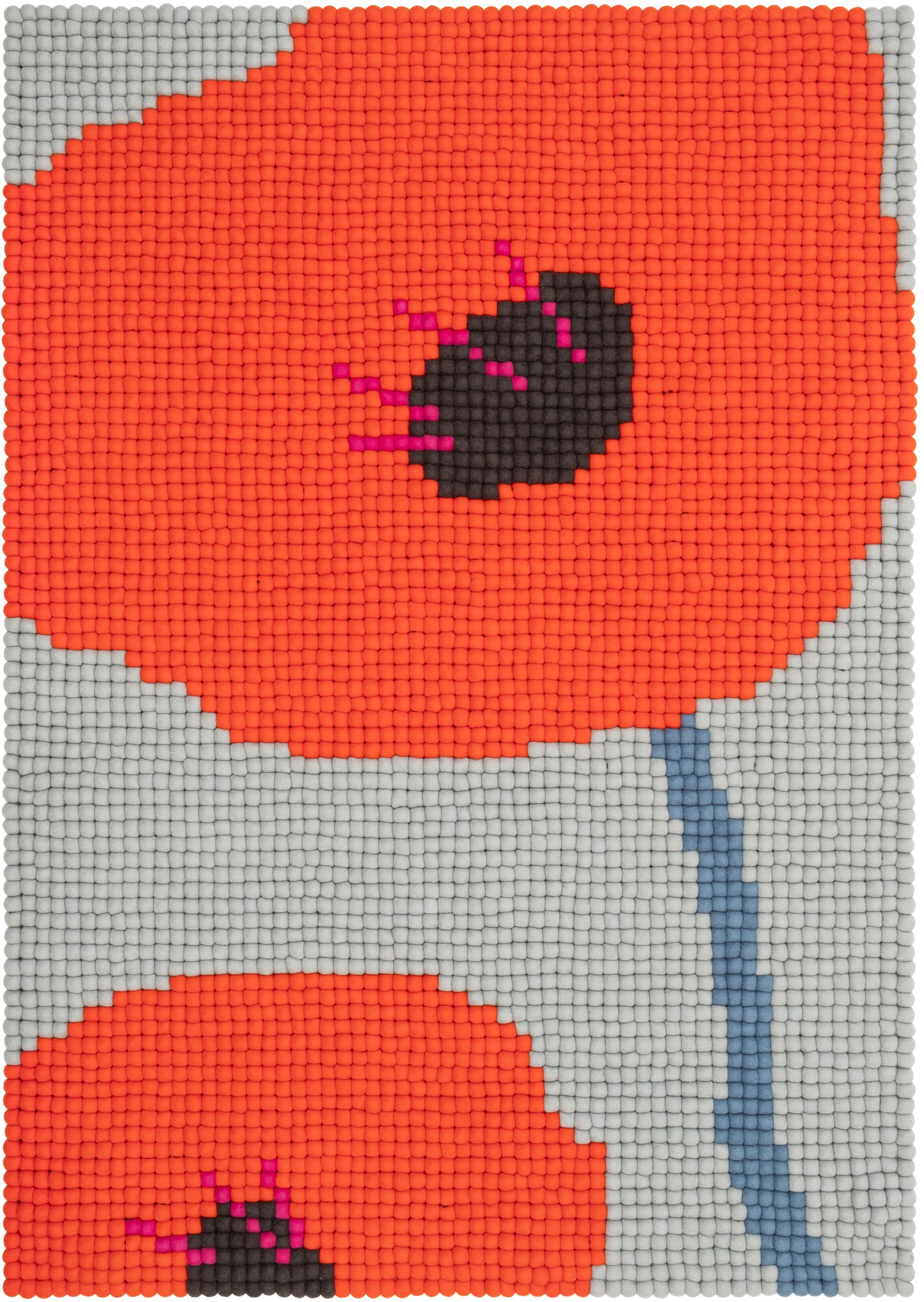 myfelt Poppy Filzkugelteppich Mohnrot