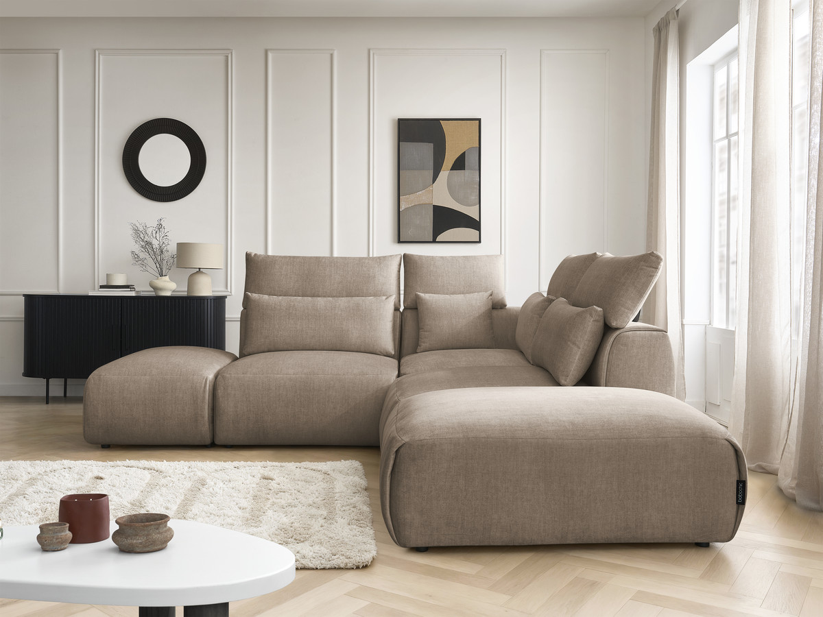 Bobochic Jana Ecksofa Samt Taupe