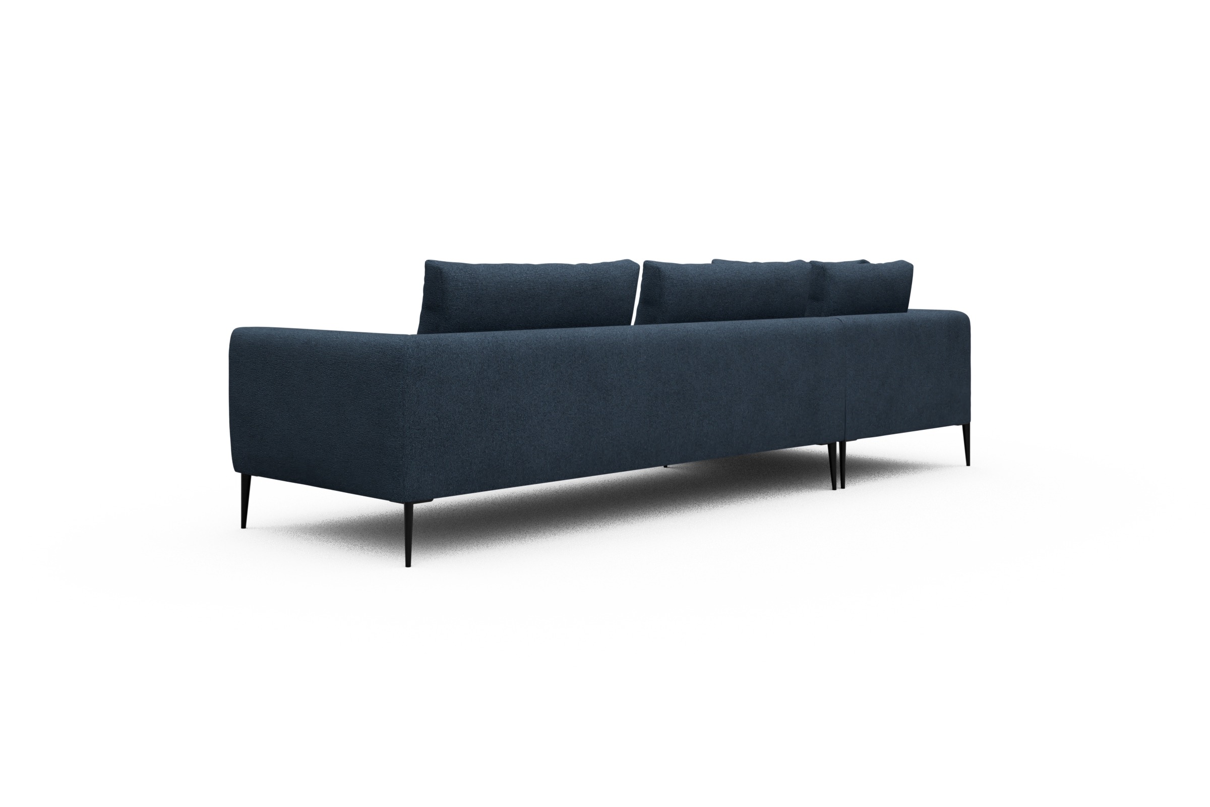 Ecksofa Paul Relax-Ecke rechts mit 3-Sitzer Boucle-Blue