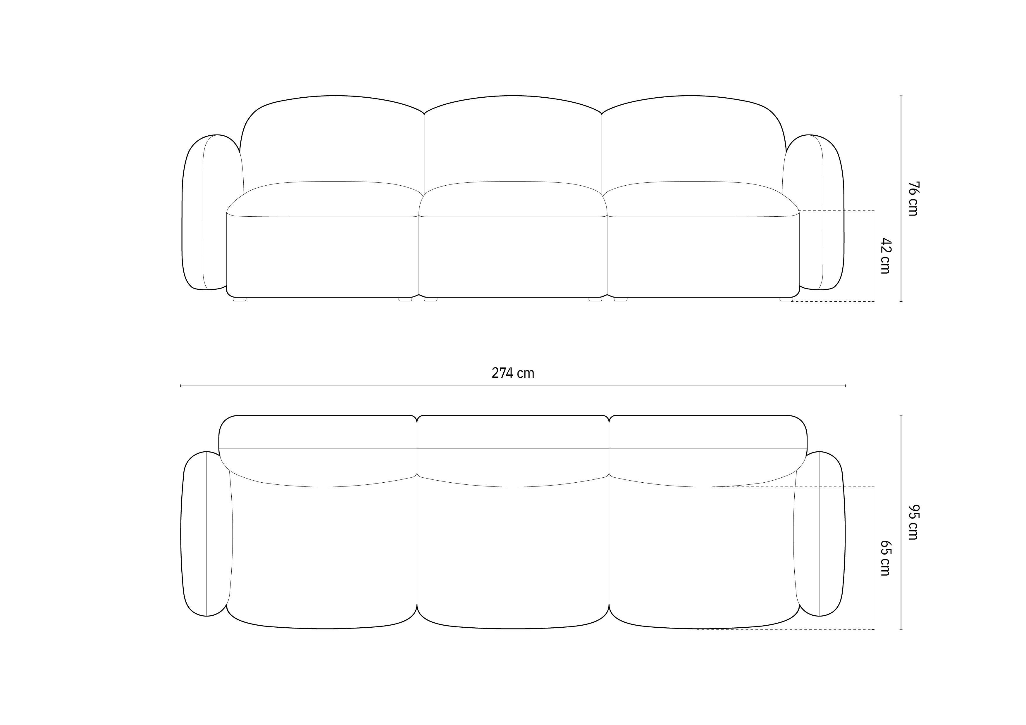 Micadoni Sofa Blair 3-Sitzer Samt Casino Hellbeige