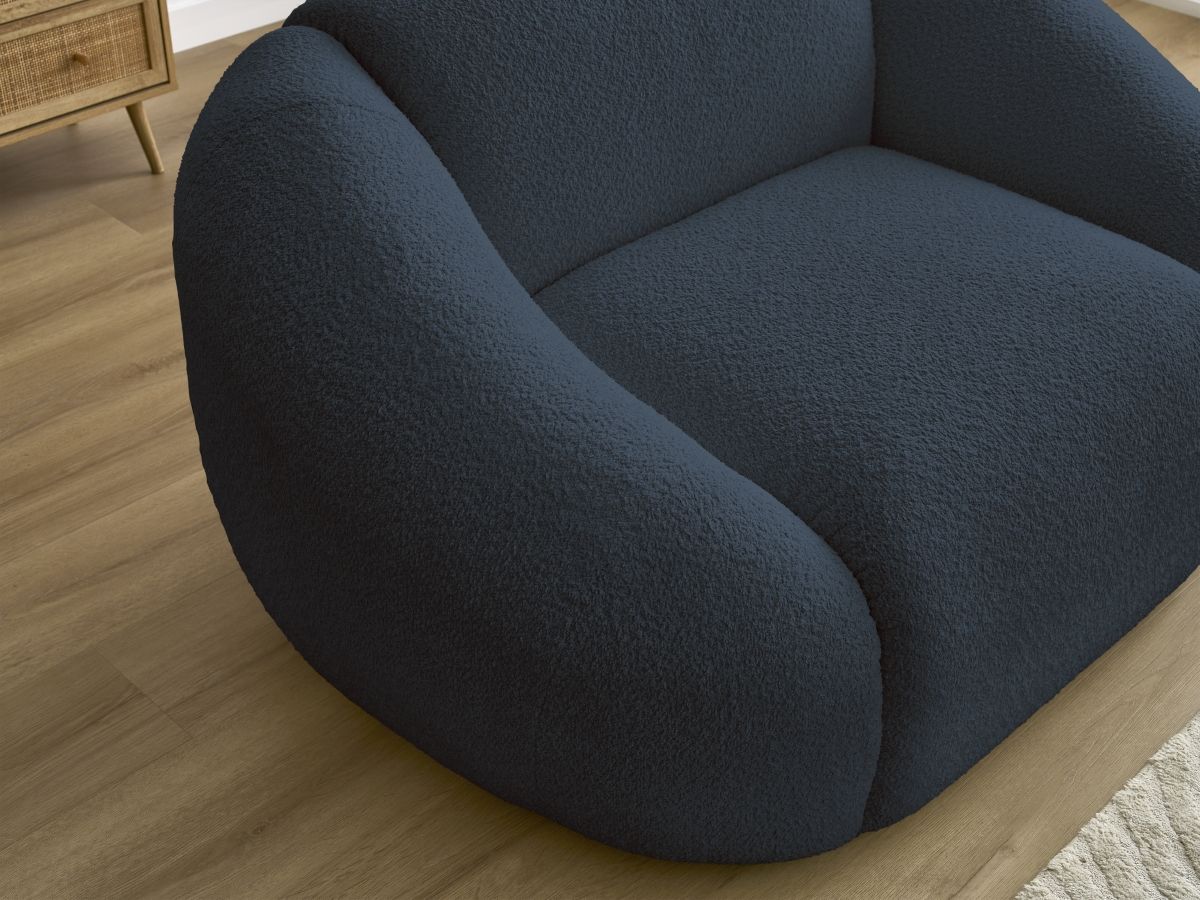 Bobochic Tina Sessel Bouclé-Stoff Dunkelblau
