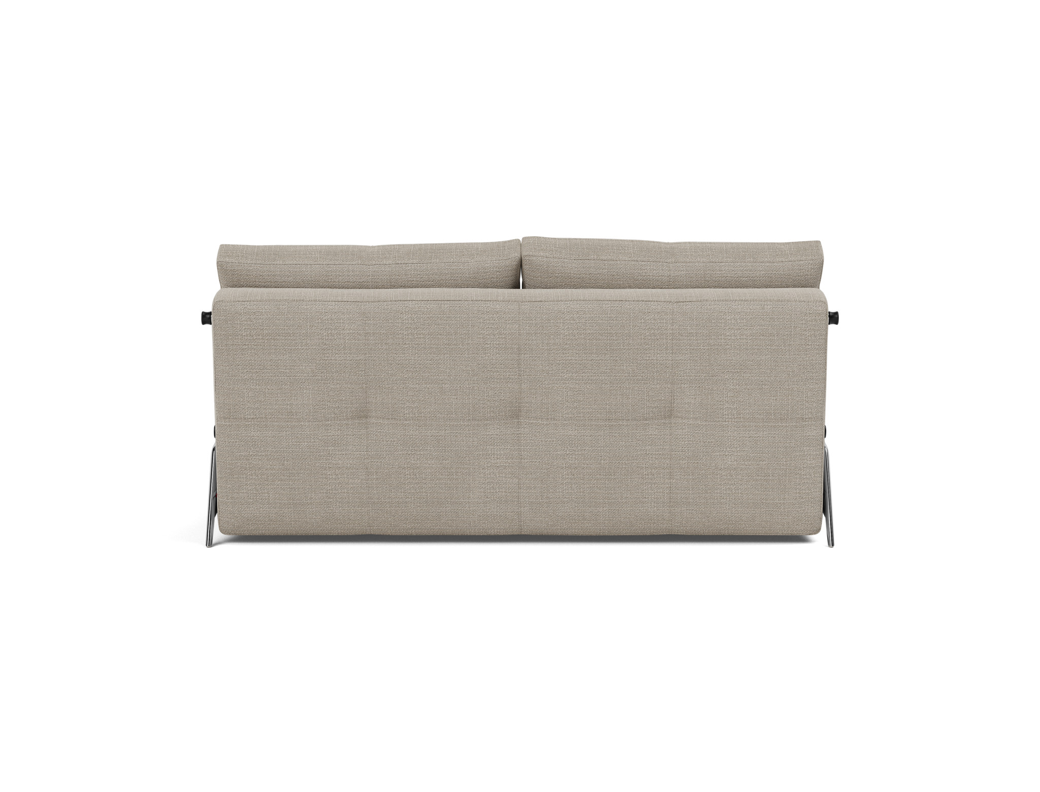 Schlafsofa Cubed 160 Strukturierter Stoff Kenya 579-Gravel Beine Aluminium