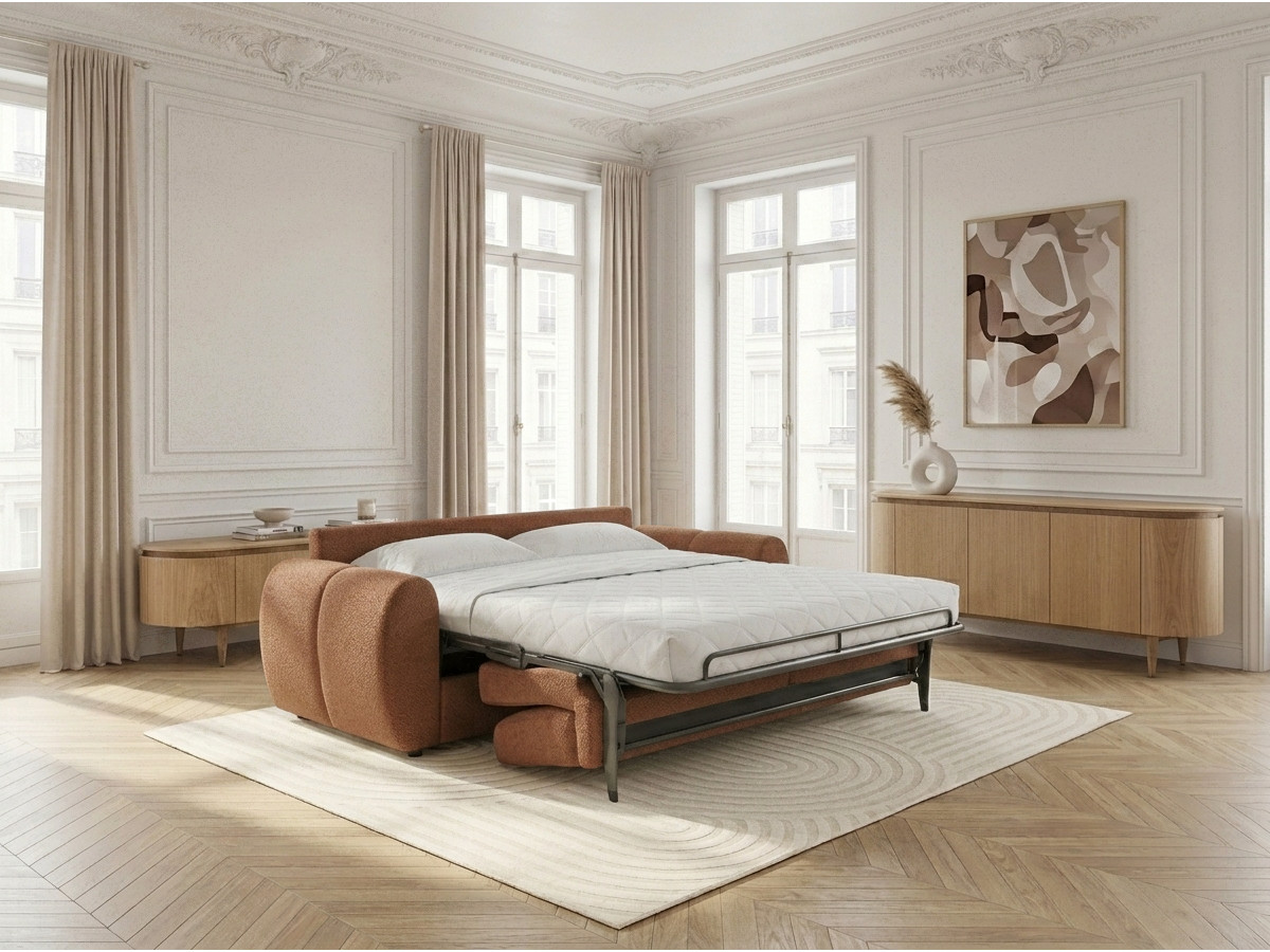 Bobochic Fuji Schlafsofa 3-Sitzer Stoff Orange