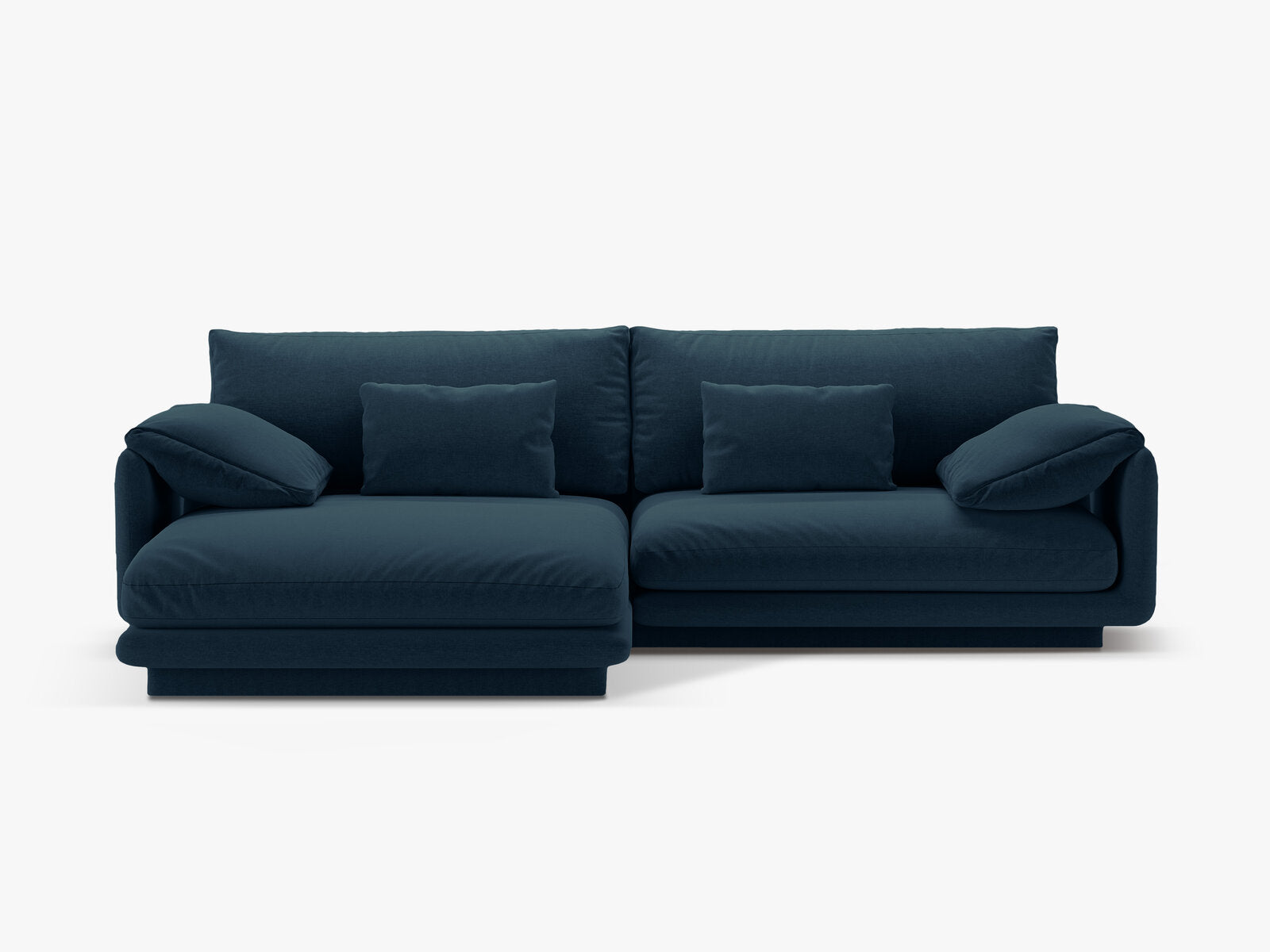 Micadoni Ecksofa Torino 4-Sitzer Links Strukturierter Stoff Marineblau