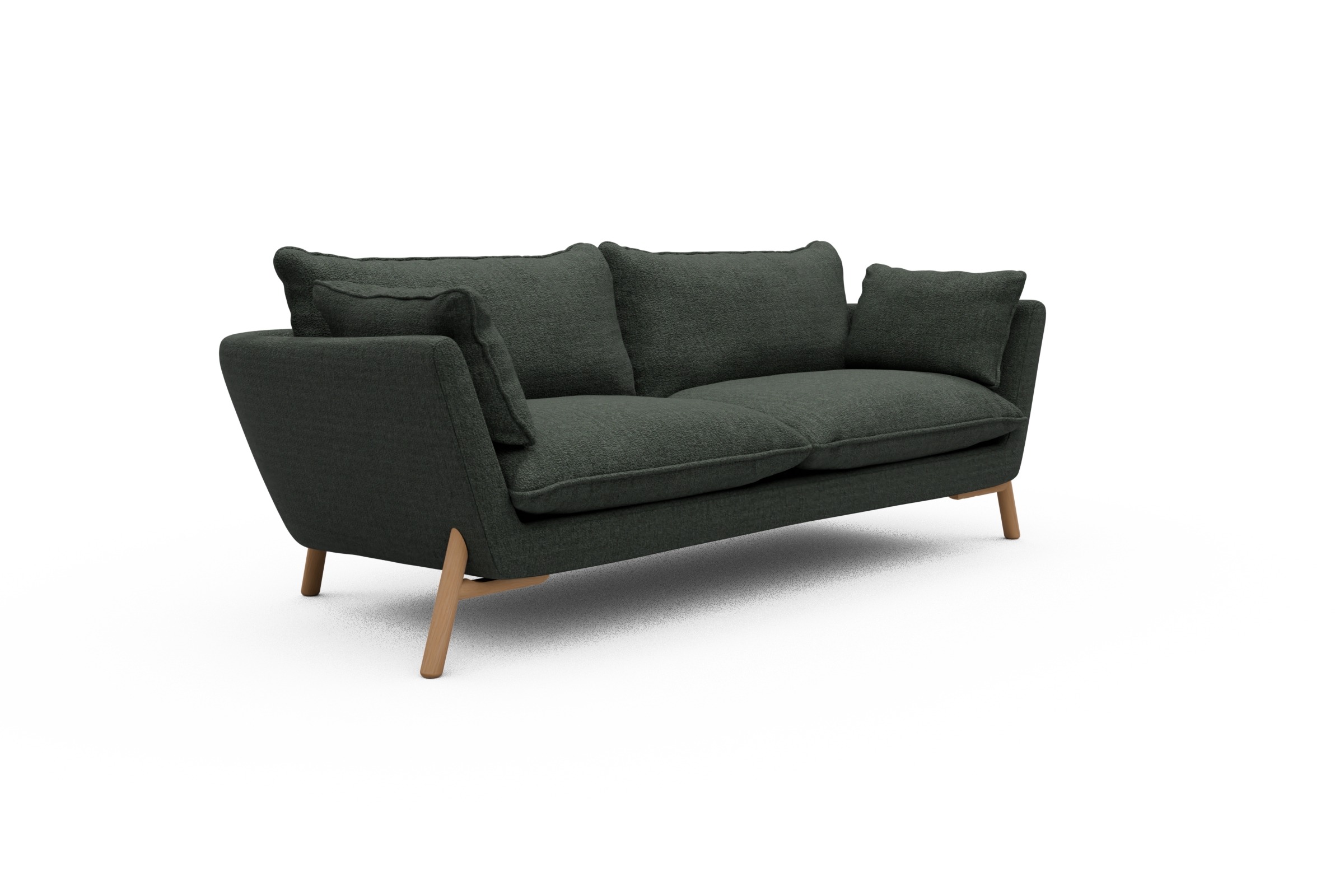 Sofa Emil PREMIUM 3-Sitzer Beinfarbe Eiche Natur Aivi-Pine-Green