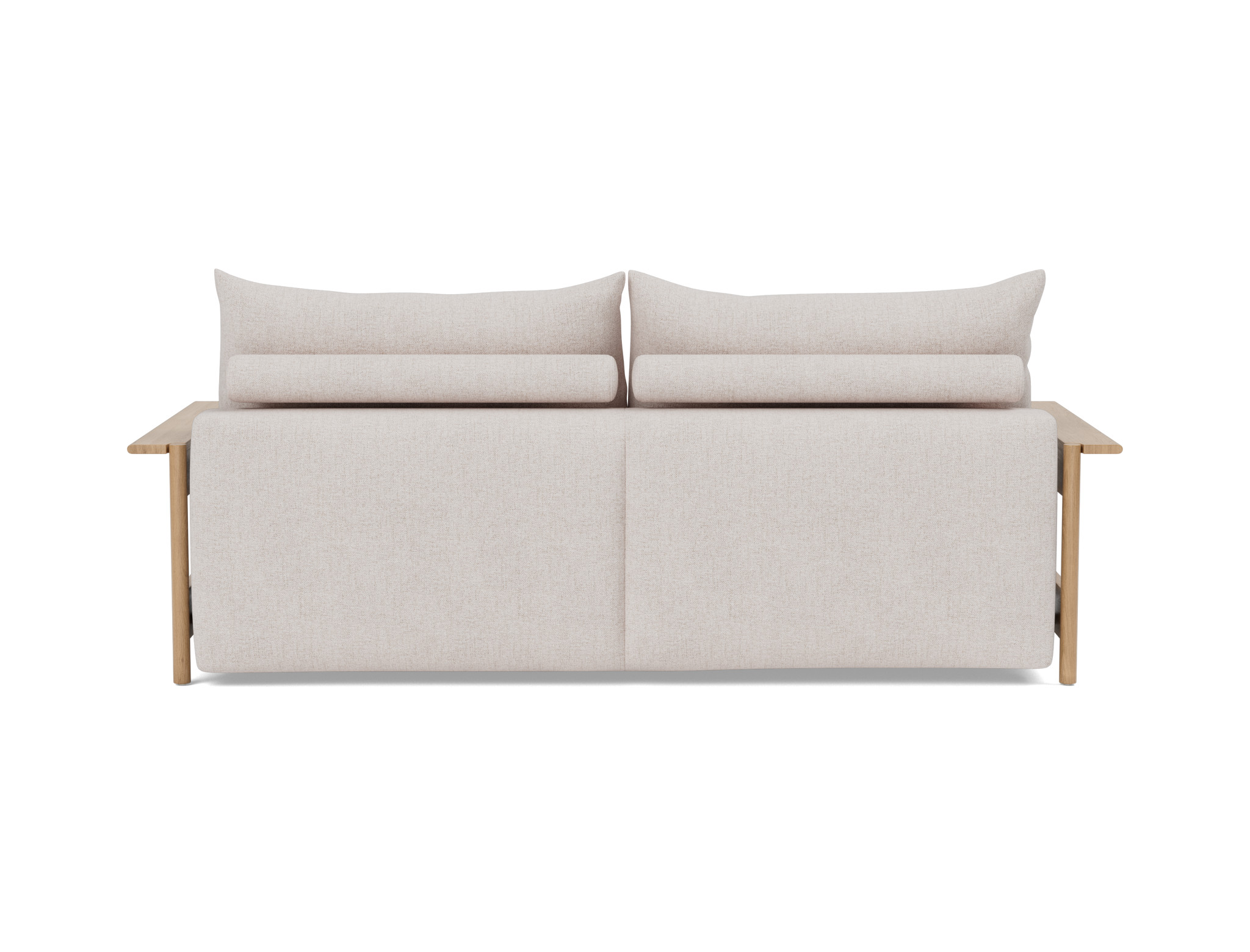 Schlafsofa Malloy Wood Strukturierter Stoff Weda 300-Weda-Sand