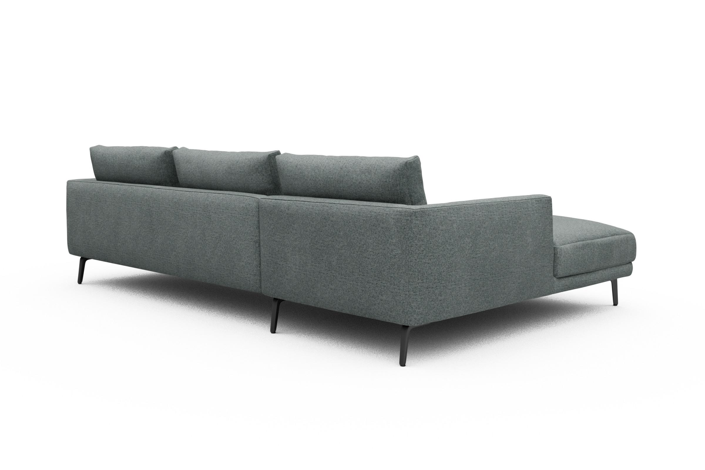 Ecksofa Karl Chaiselongue links mit 2,5-Sitzer Casone-Light-Mixed-Green
