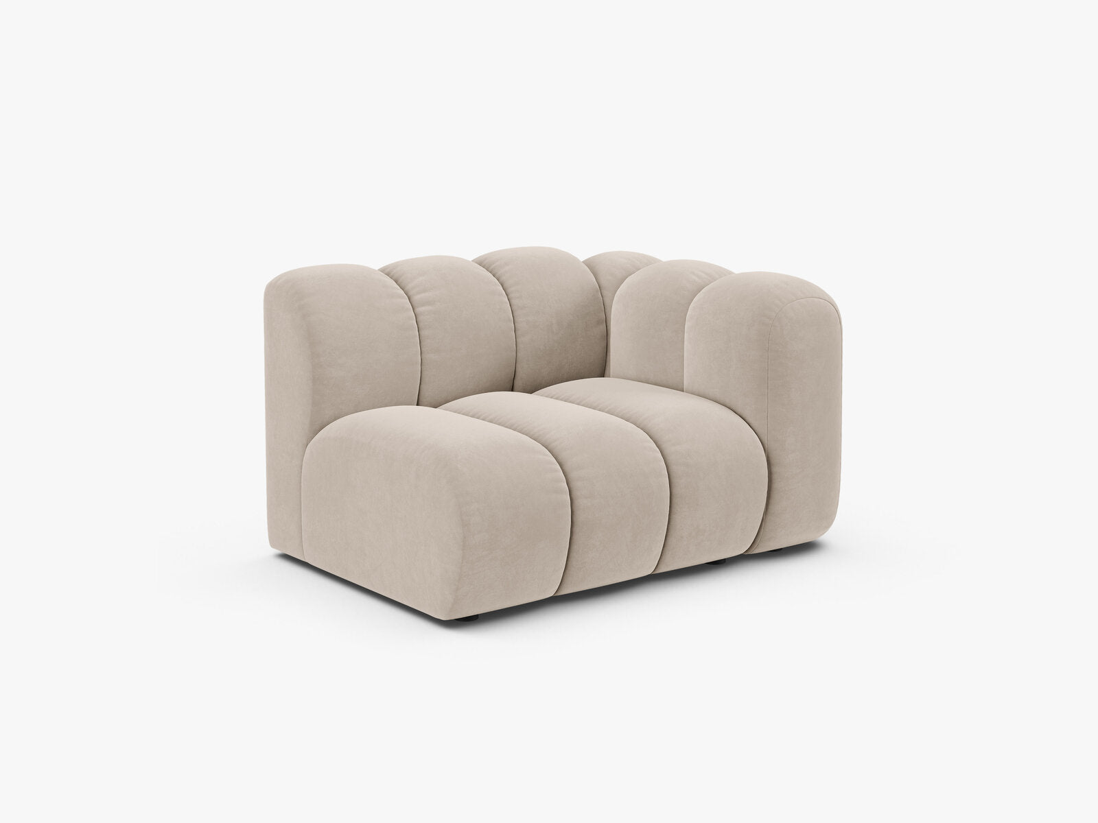 Micadoni Modul Lupine 1-Sitzer Rechts Samt Salvador Beige