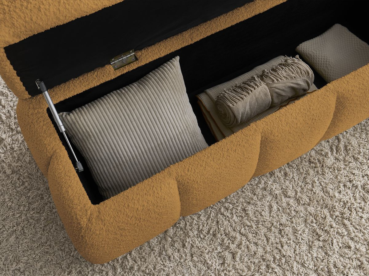 Bobochic Denali Bettbank 146 × 56 cm Bouclé-Stoff Gelb