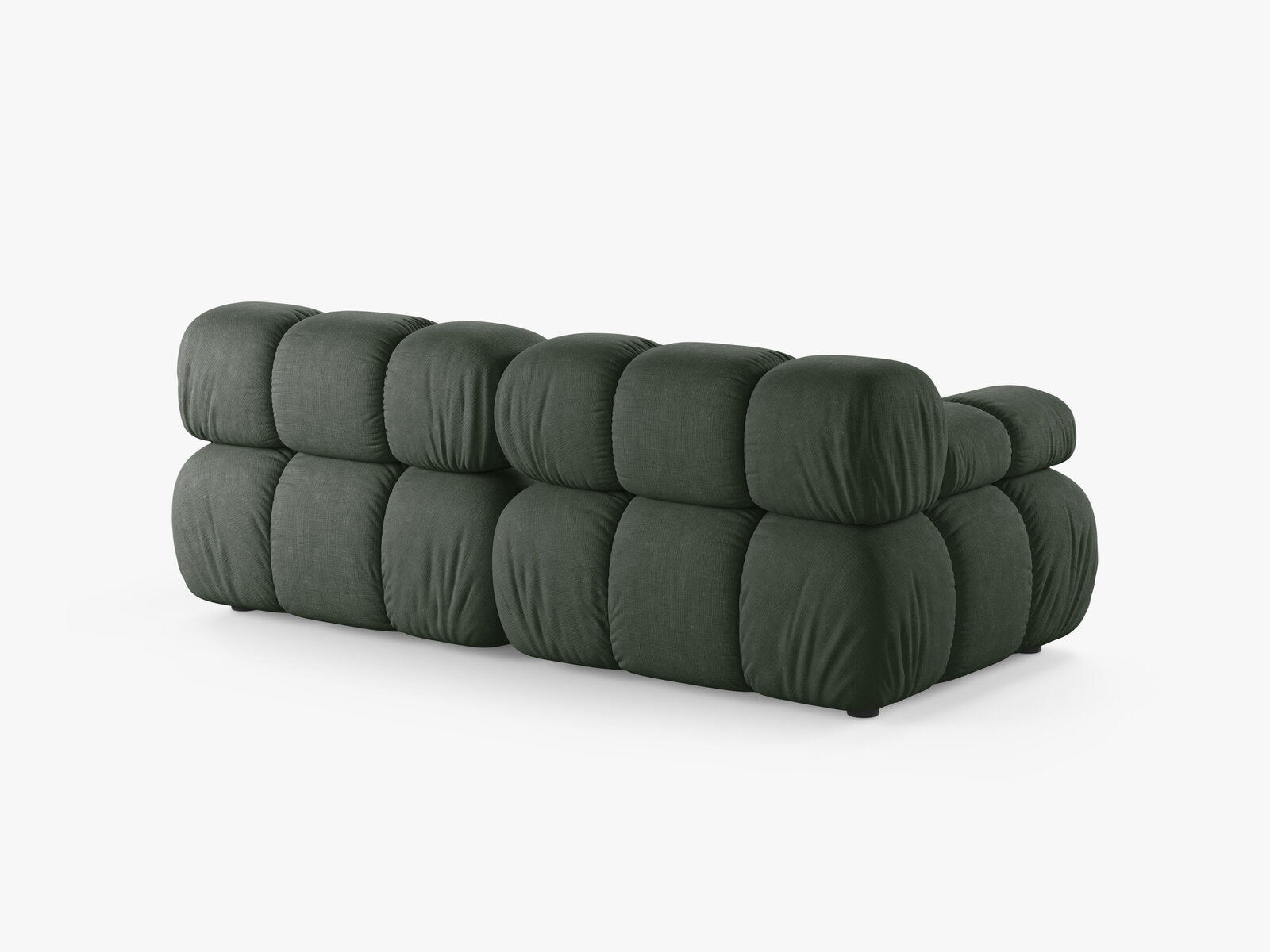 Micadoni Modulares Sofa Bellis 2-Sitzer Strukturierter Stoff Liberty Moßgrün
