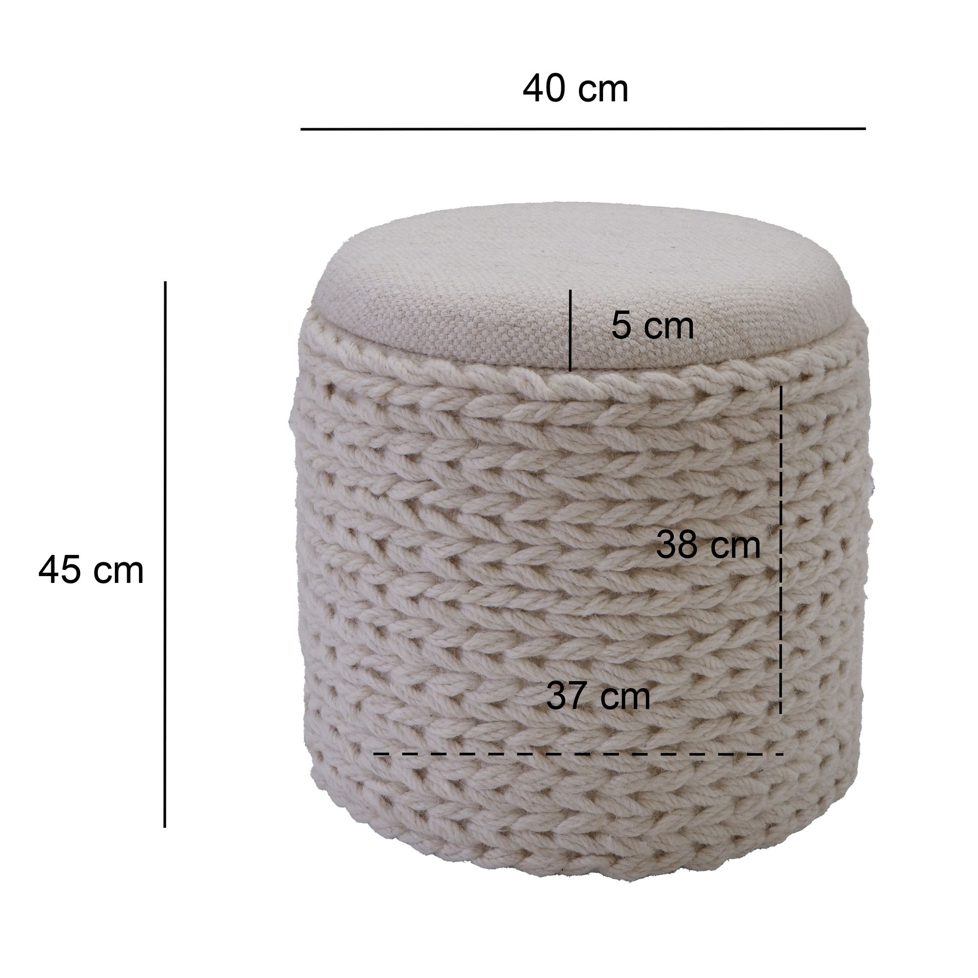 Sitzhocker Orkdal Stoff Creme