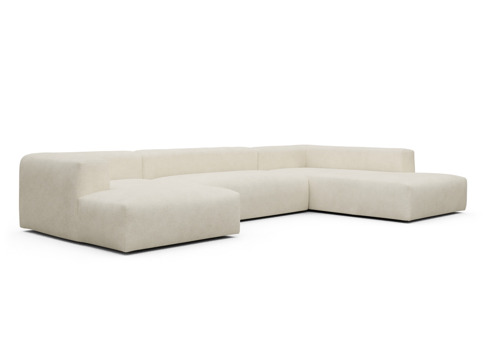 Skandi Home Wohnlandschaft Fred Relax-Ecke rechts mit 2-Sitzer und Chaiselongue links Boucle-Off-White moebelfaktor
