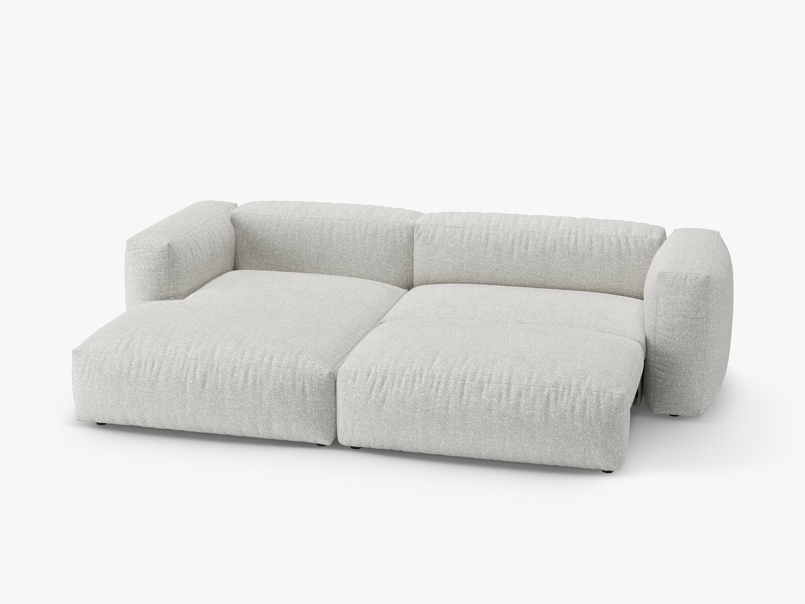 Micadoni Martina Ecksofa 4-Sitzer mit Schlaffunktion Links Boucle Monet Grau Beige Melange