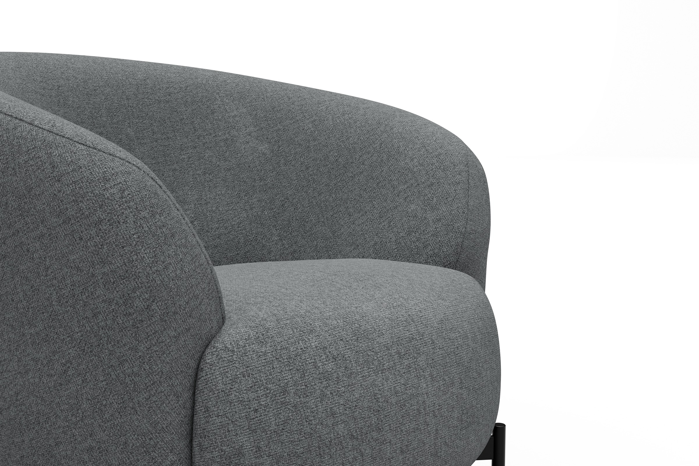 Sessel Ronda X-Metallgestell Schwarz Casone-Gravel-Grey