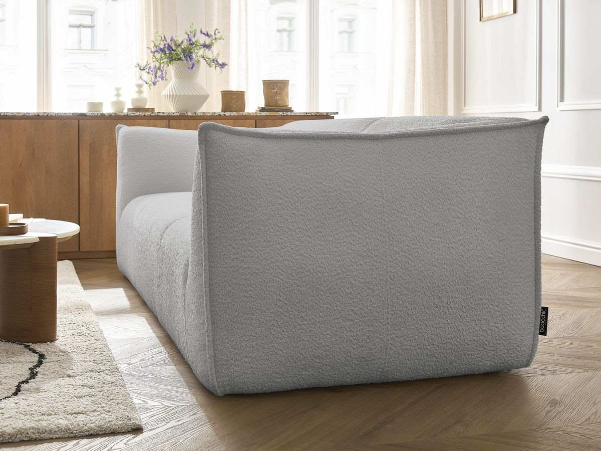 Bobochic Giorgia Sofa 5-Sitzer 534 × 100 cm Bouclé-Stoff Hellgrau