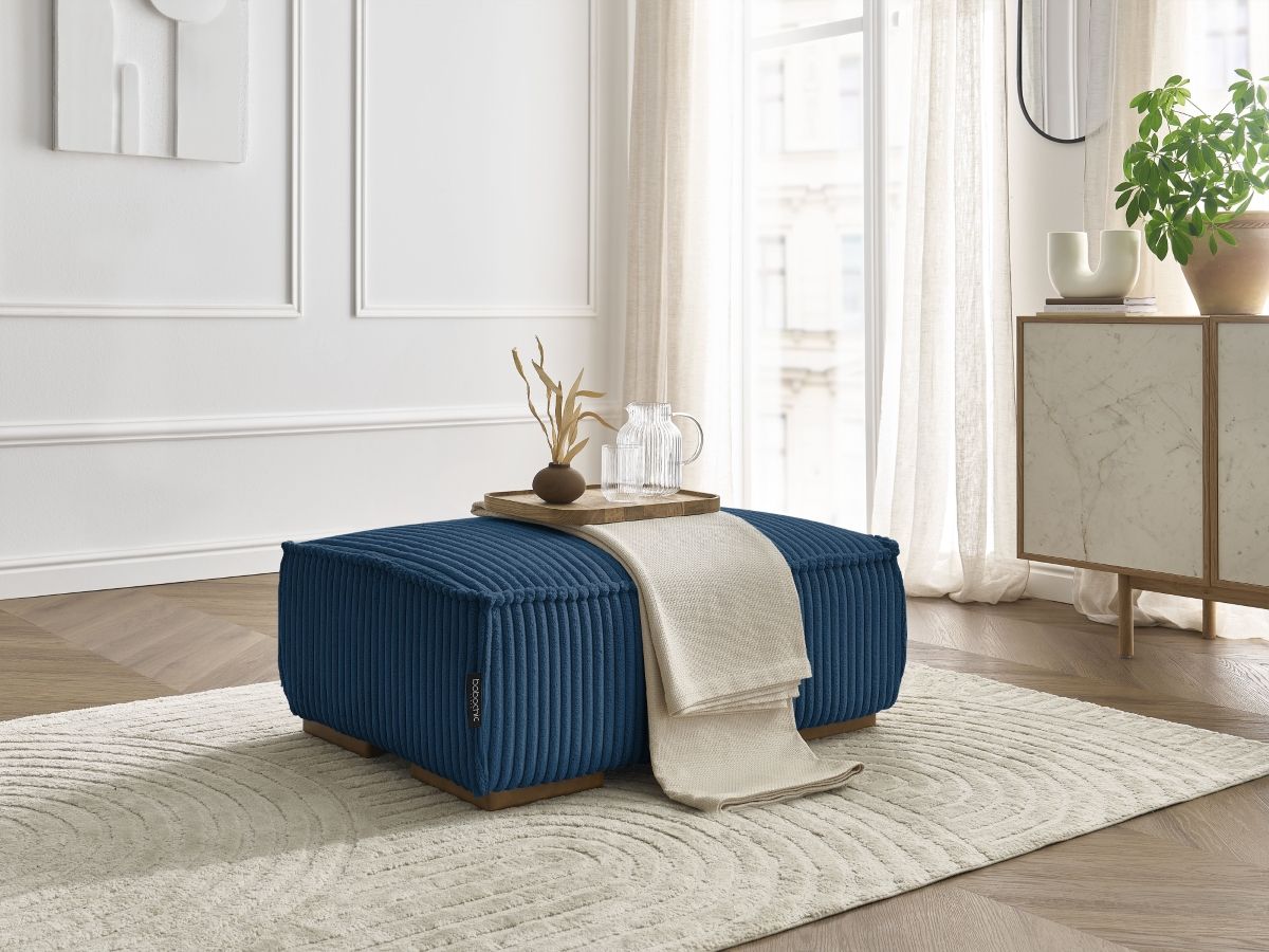 Bobochic Chelsea Pouf Breitcord weich Dunkelblau