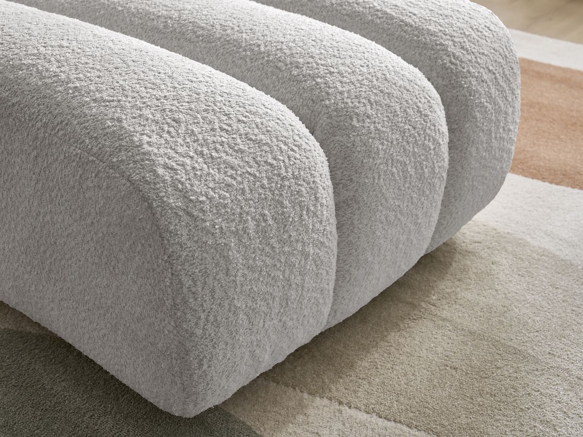 Bobochic Talia Pouf Bouclé-Stoff Hellgrau