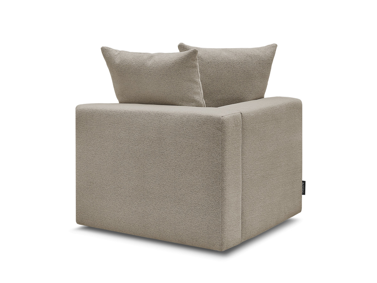 Bobochic Voltaire Eckmodul Melange-Stoff Taupe Ecke links
