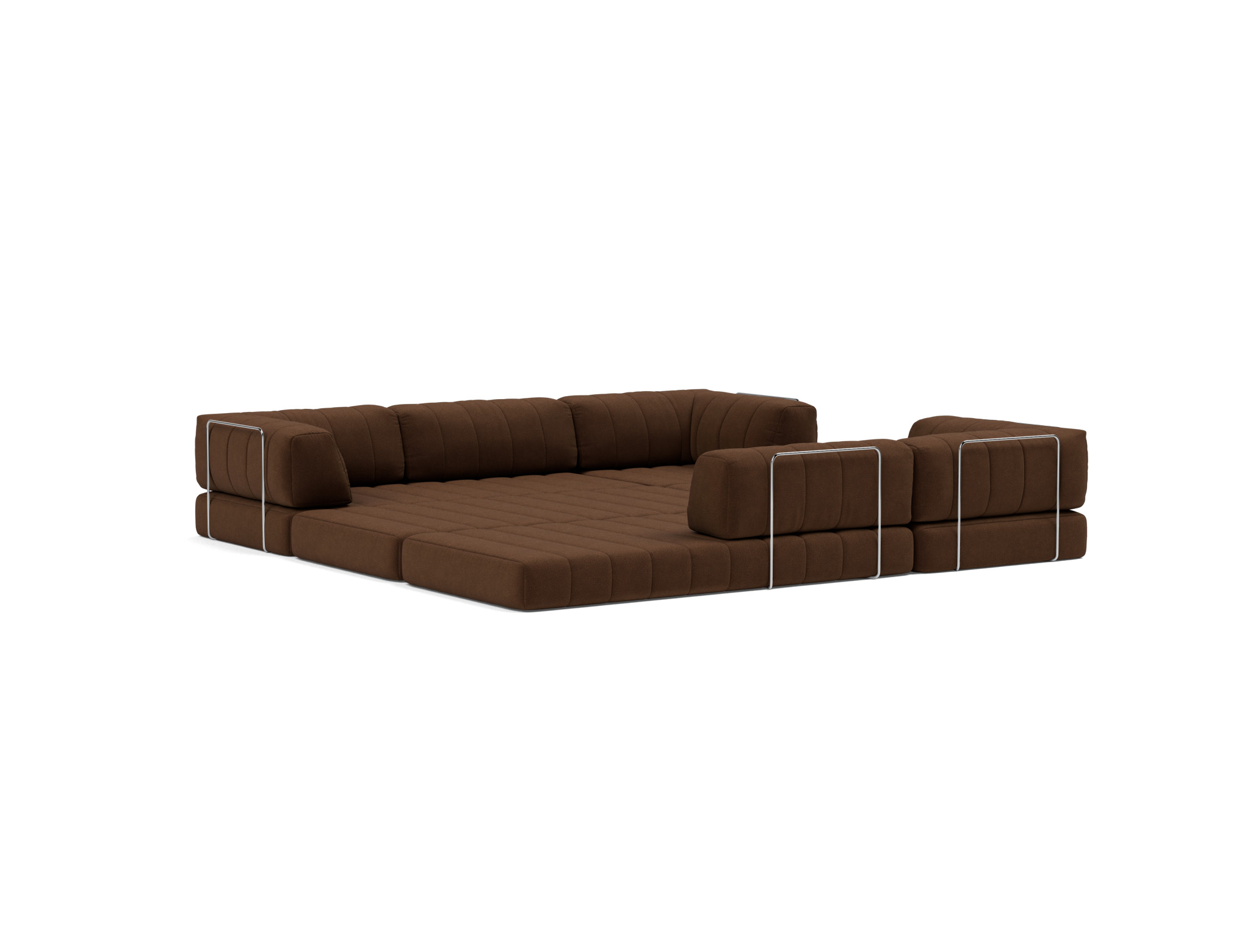 Eck-Schlafsofa CozyPad mit Armlehnen Strukturierter Stoff Taura 359-Cappuccino