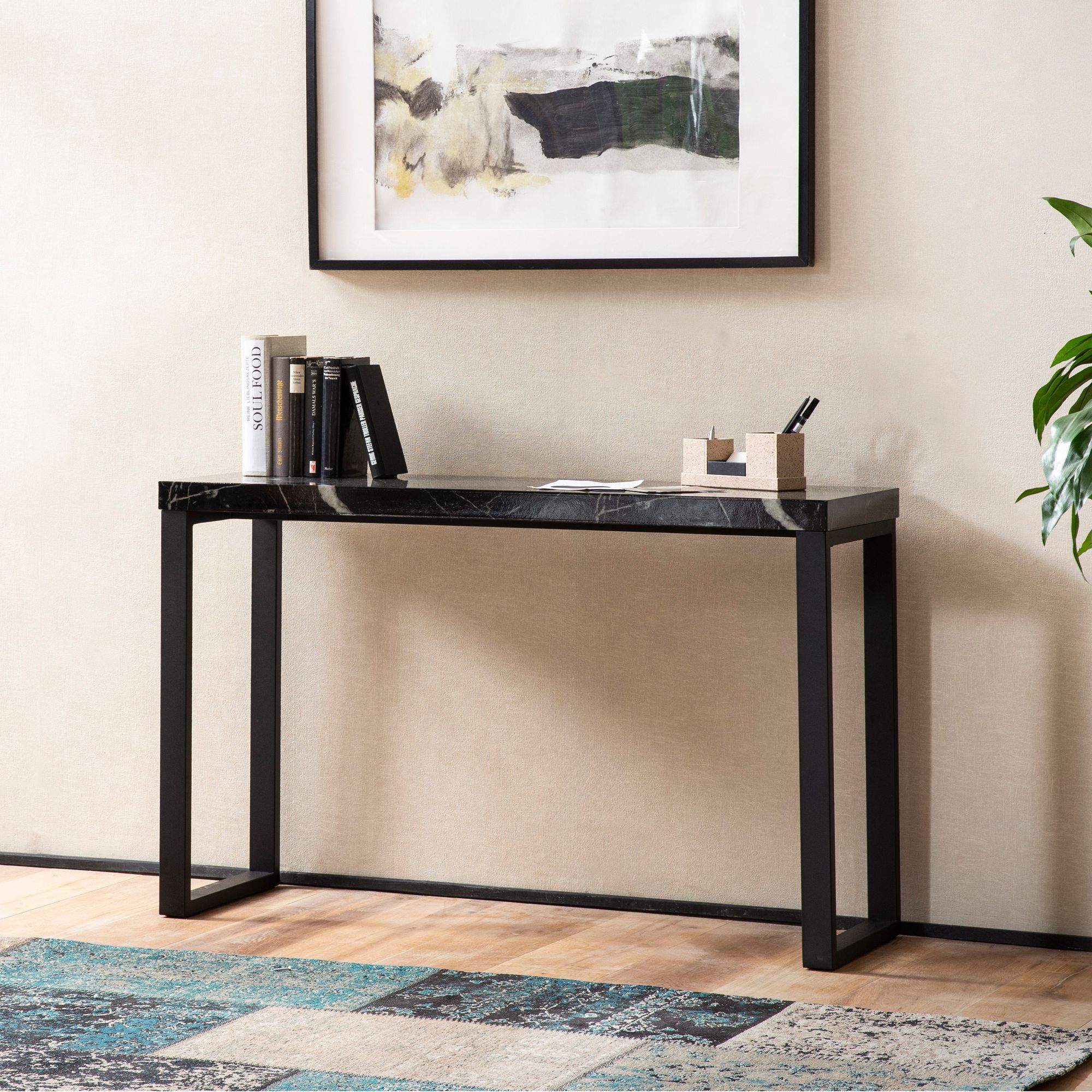 Konsolentisch Sykkylven Marmor Schwarz 120 × 39 × 75,5 cm