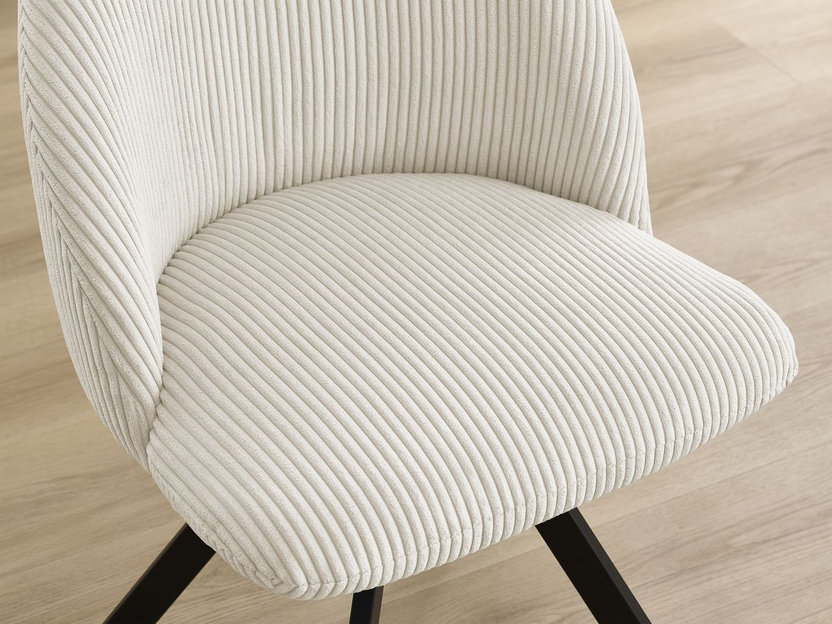 Bobochic Lalie Esszimmerstuhl 4er-Set mit Sternfuß Cordsamt Beige
