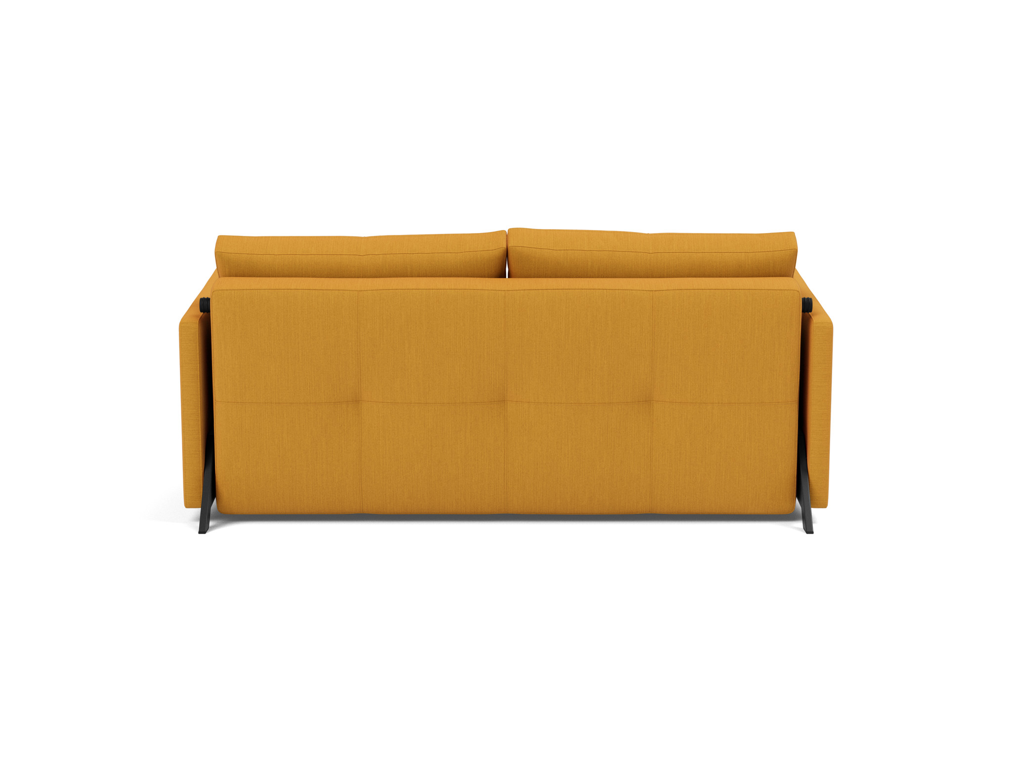 Schlafsofa Cubed mit Armlehnen 160 Flachgewebe Elegance 507-Burned-Curry