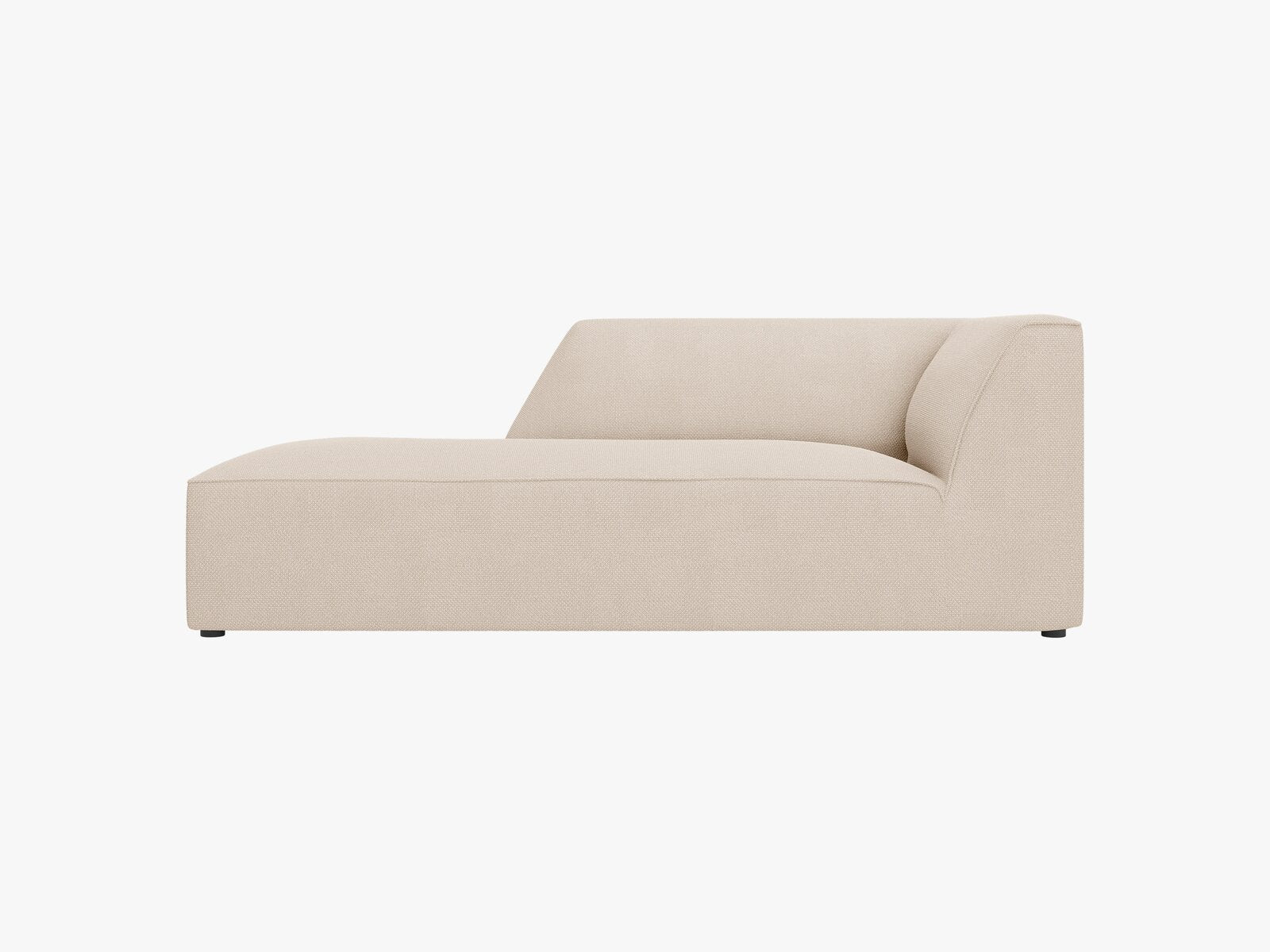 Micadoni Recamiere Ruby 1-Sitzer Links Strukturierter Stoff Ottawa Beige