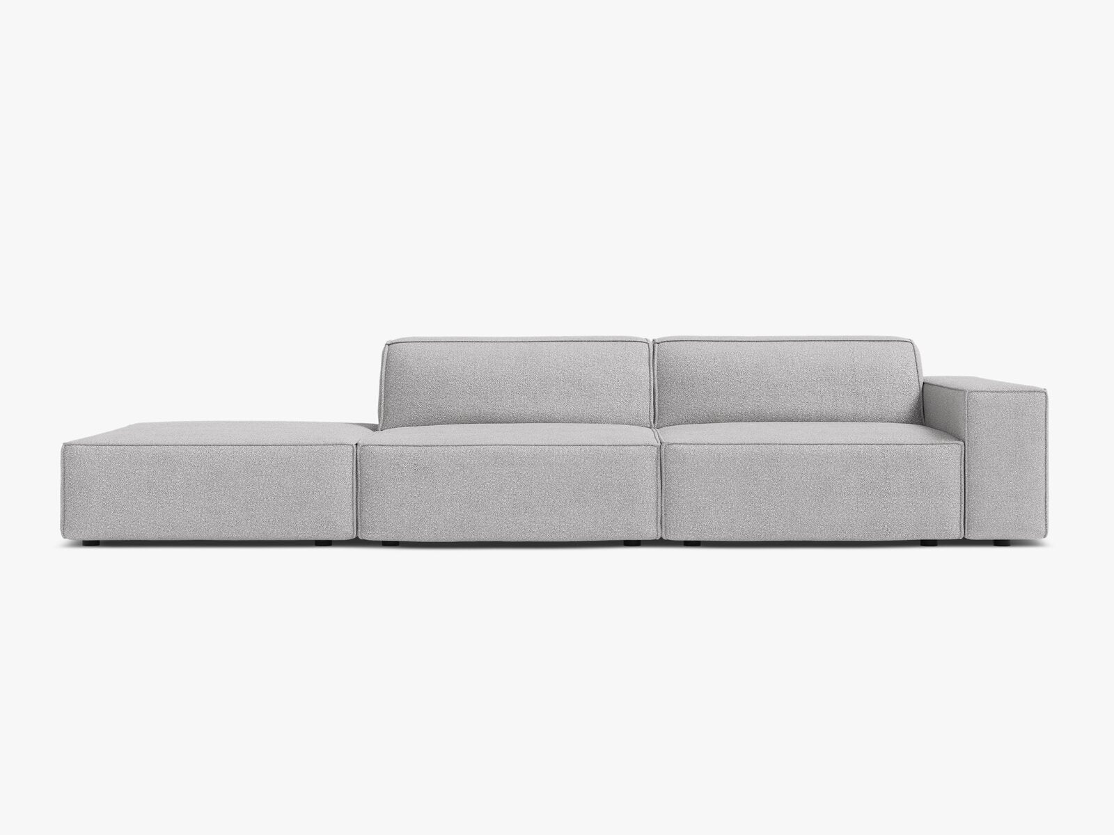 Micadoni Sofa Jodie 3-Sitzer Links Boucle Baloo Hellgrau