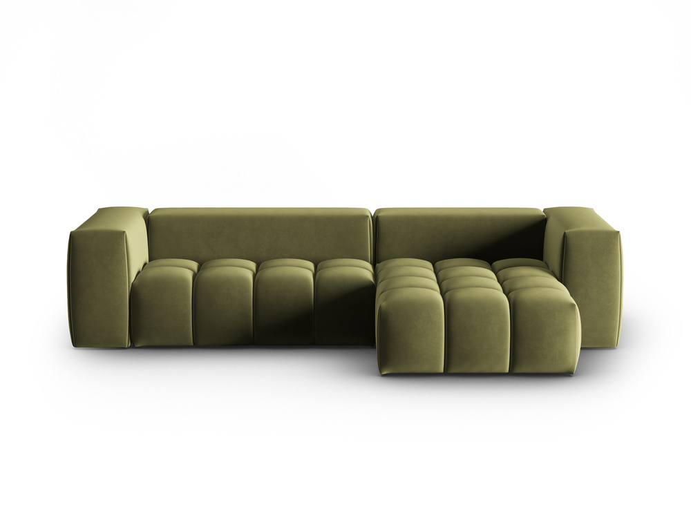 Cosmopolitan Design Ecksofa Verona 3-Sitzer Samt Casino Hellgrün Rechts