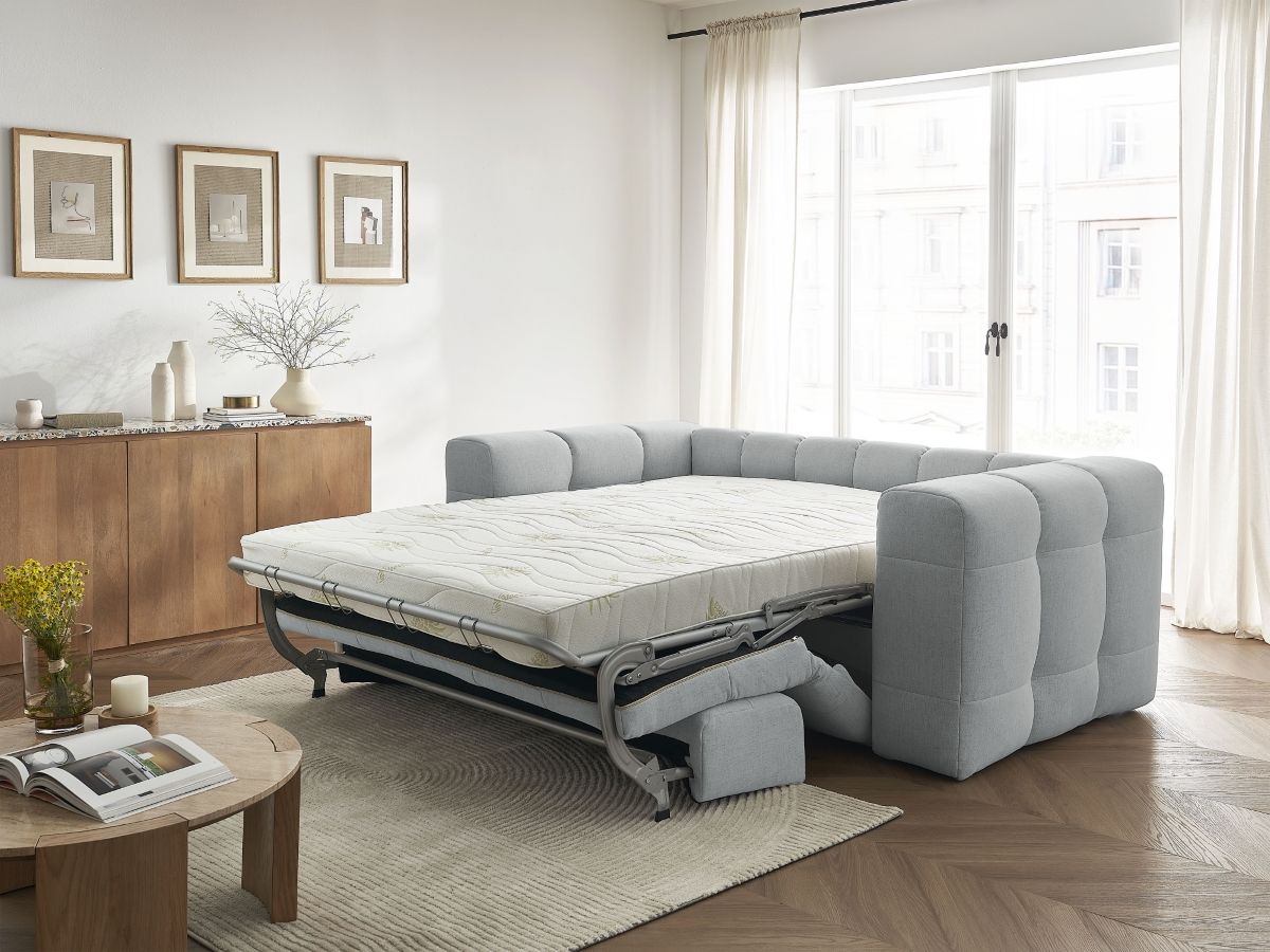 Bobochic Cloud Schlafsofa 3-Sitzer Stoff Hellgrau