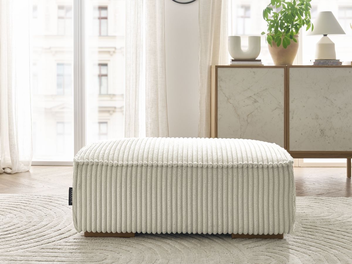 Bobochic Chelsea Pouf Breitcord weich Beige