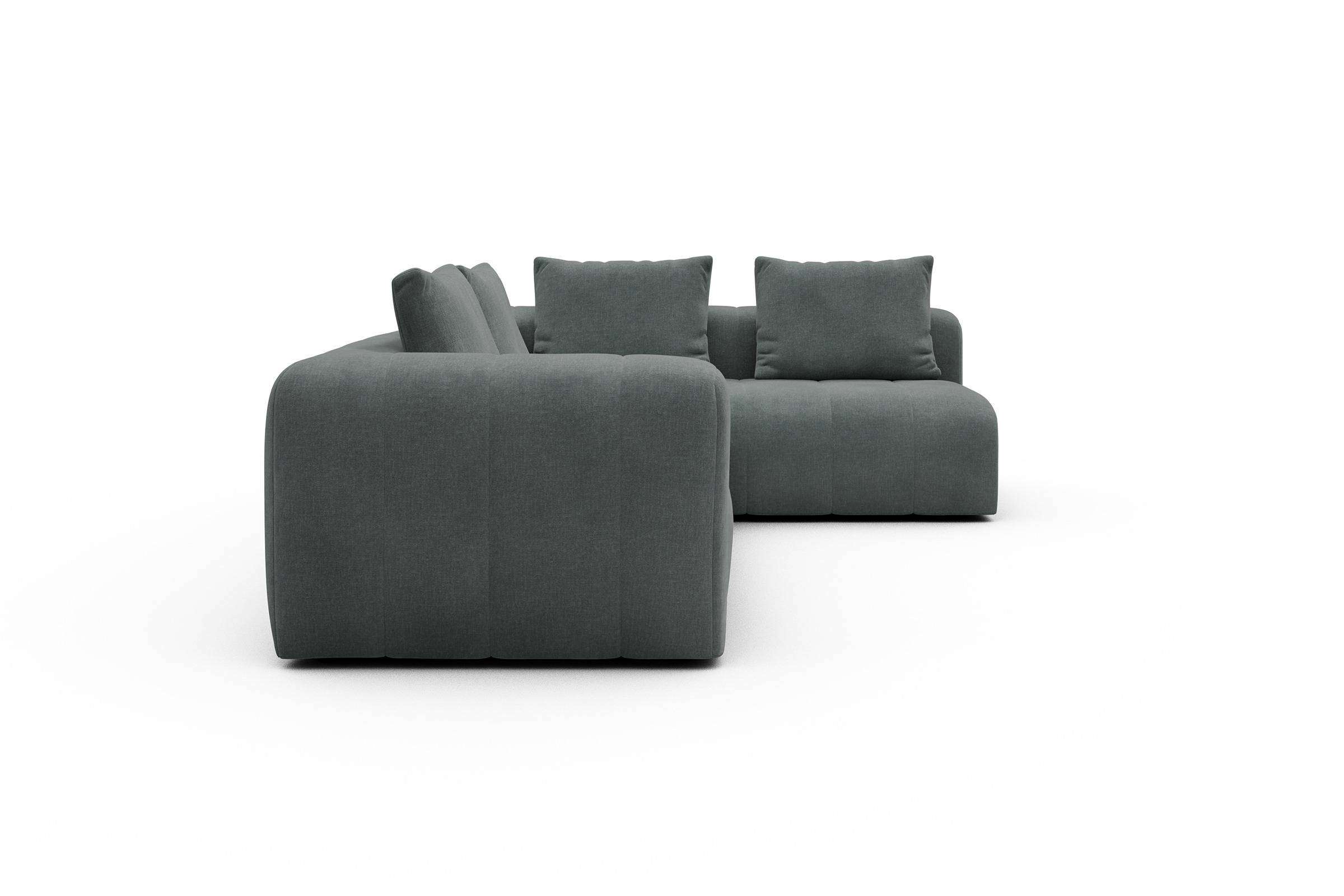 Ecksofa Hugo 2x 2,5-Sitzer Armlehne links Smooth-Silver-Grey