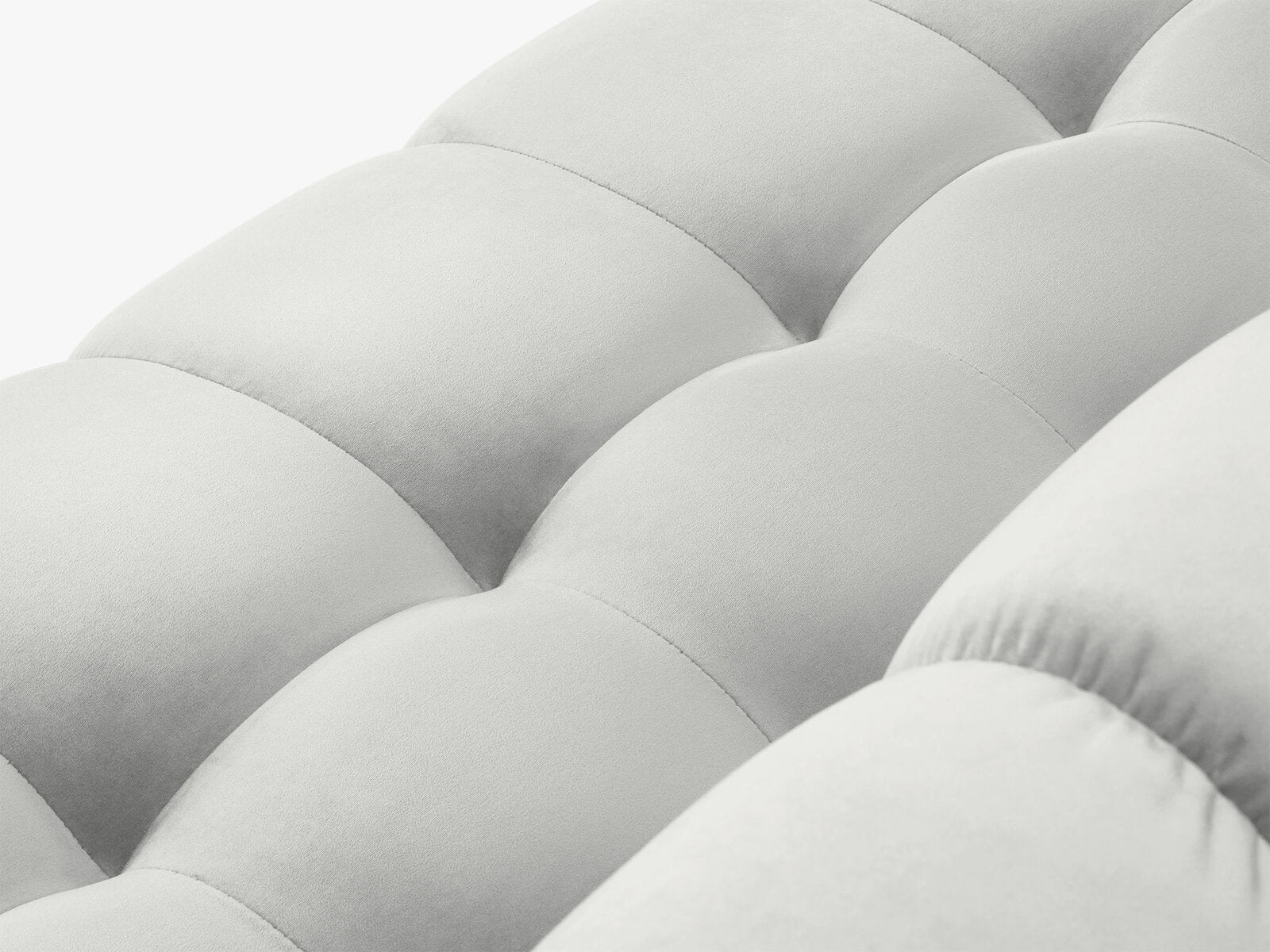 Micadoni Sofa Mamaia 2-Sitzer Samt Bluvel Silber schwarze Beine