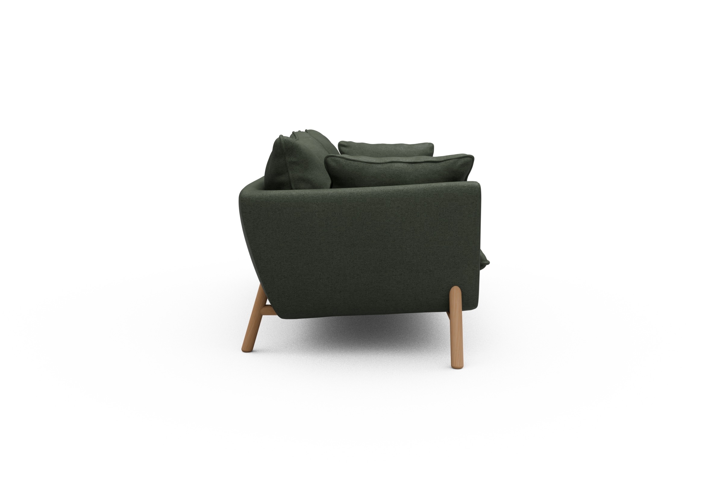 Sofa Emil PREMIUM 3-Sitzer Beinfarbe Eiche Natur Denari-Forest-Green