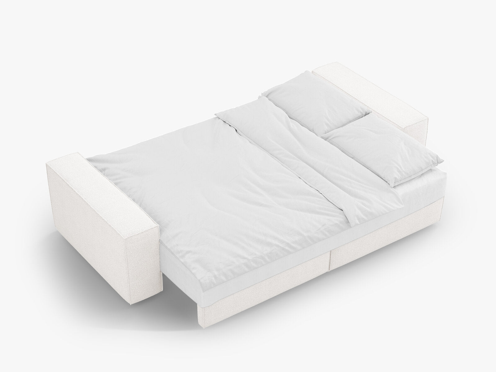 Micadoni Schlafsofa Jodie 3-Sitzer Boucle Weiß