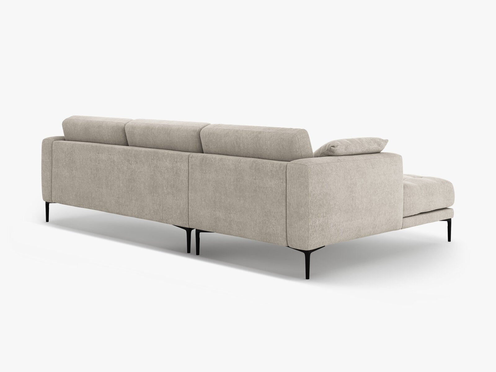Micadoni Ecksofa Bemy 3-Sitzer Links Strukturierter Stoff Beige