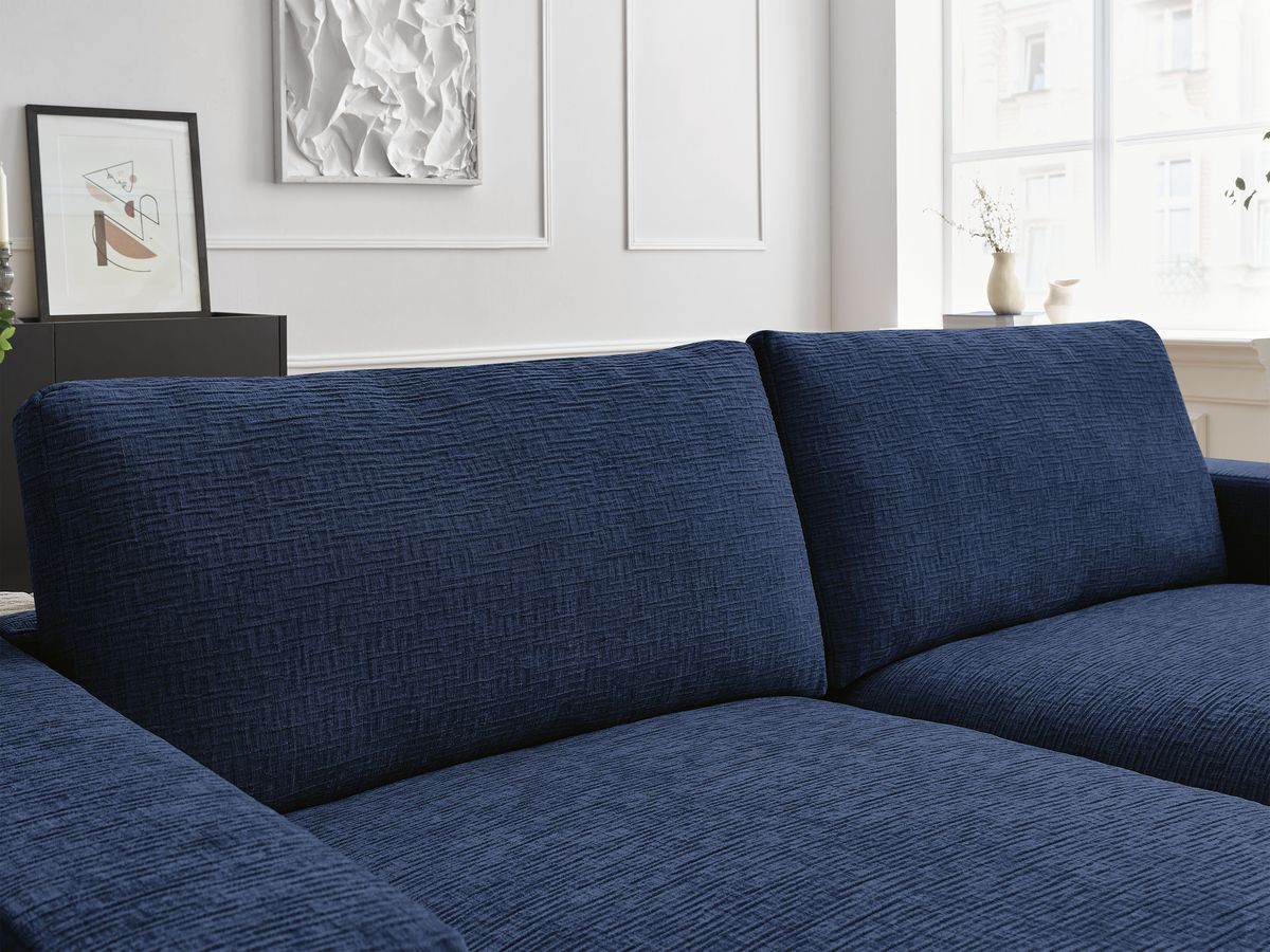 Bobochic Leonard Sofa 4-Sitzer 234 × 159 cm Strukturstoff Dunkelblau