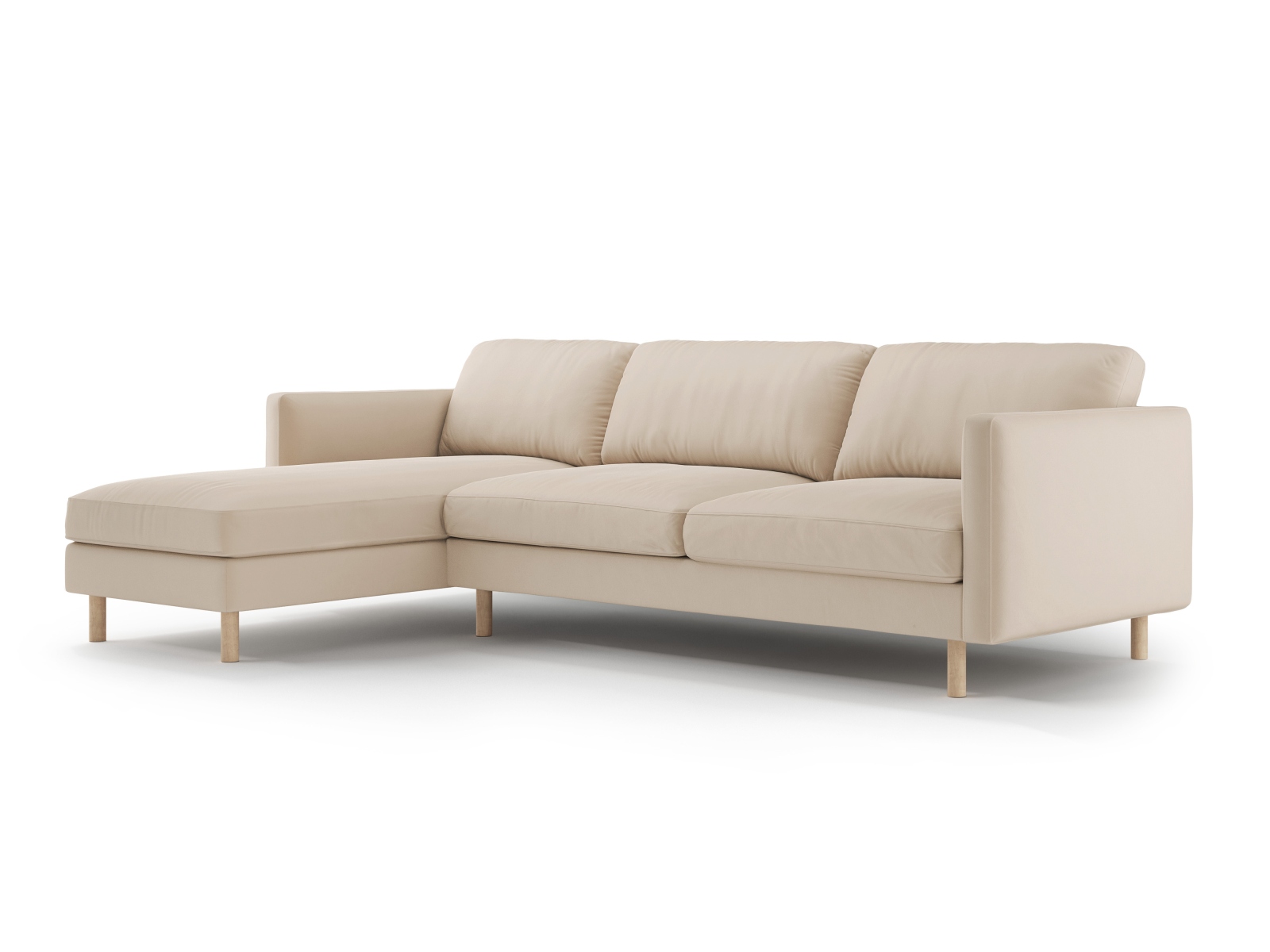 Micadoni Ecksofa Eden 4-Sitzer Links Samt Nude
